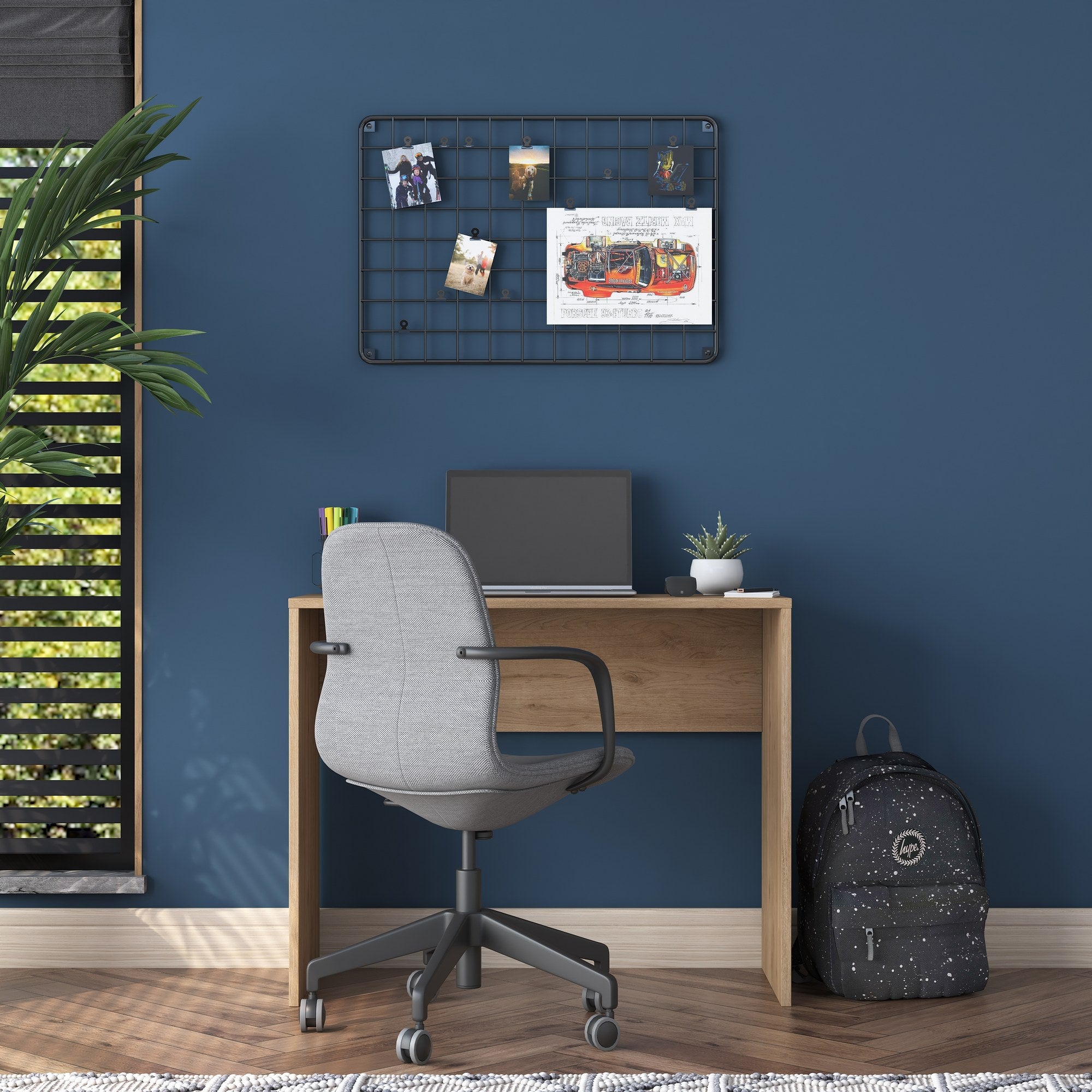 Secretária de Estudo – 90 x 73 x 40 cm – Nogueira – Painéis de partículas revestidos a melamina