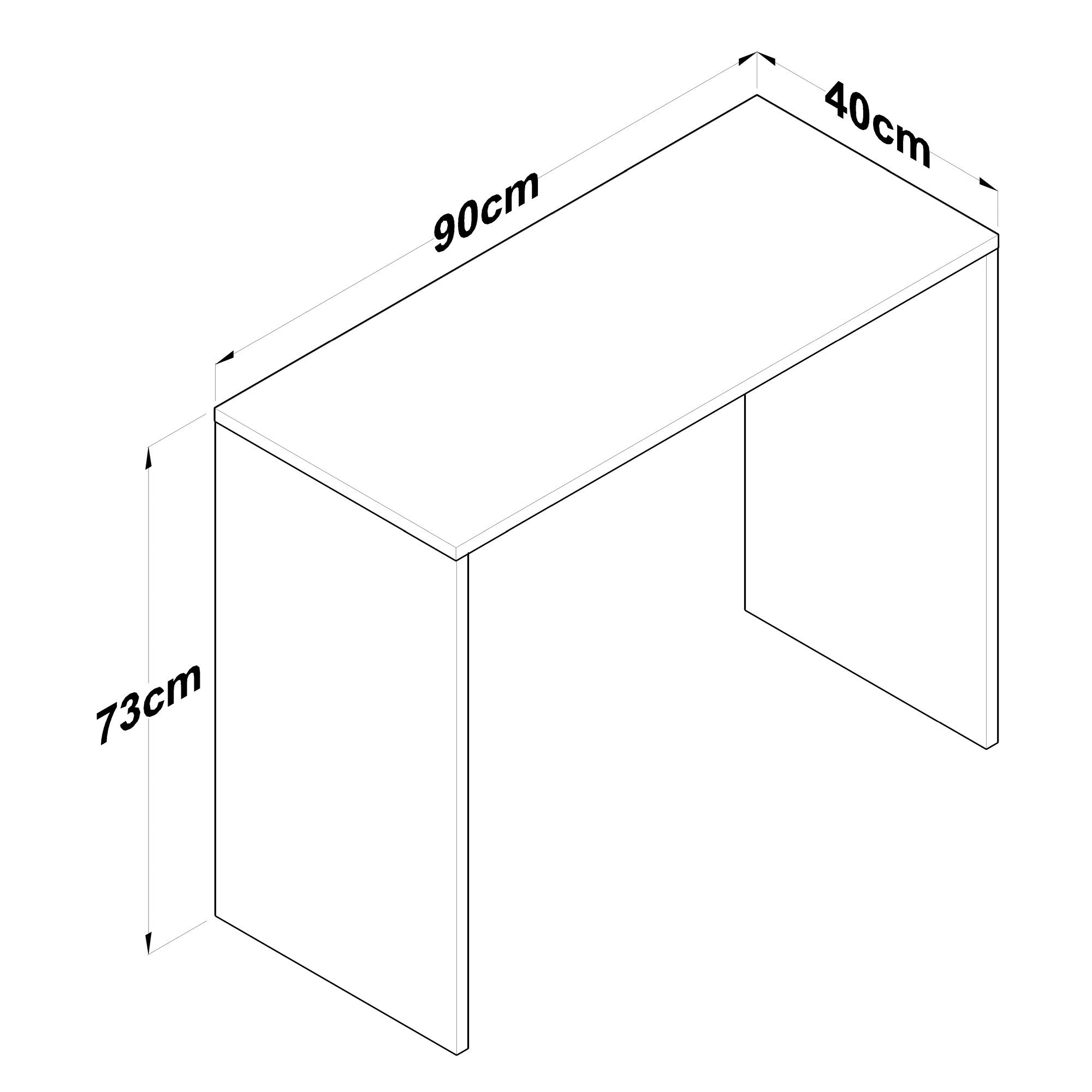 Secretária de Estudo – 90 x 73 x 40 cm – Nogueira – Painéis de partículas revestidos a melamina