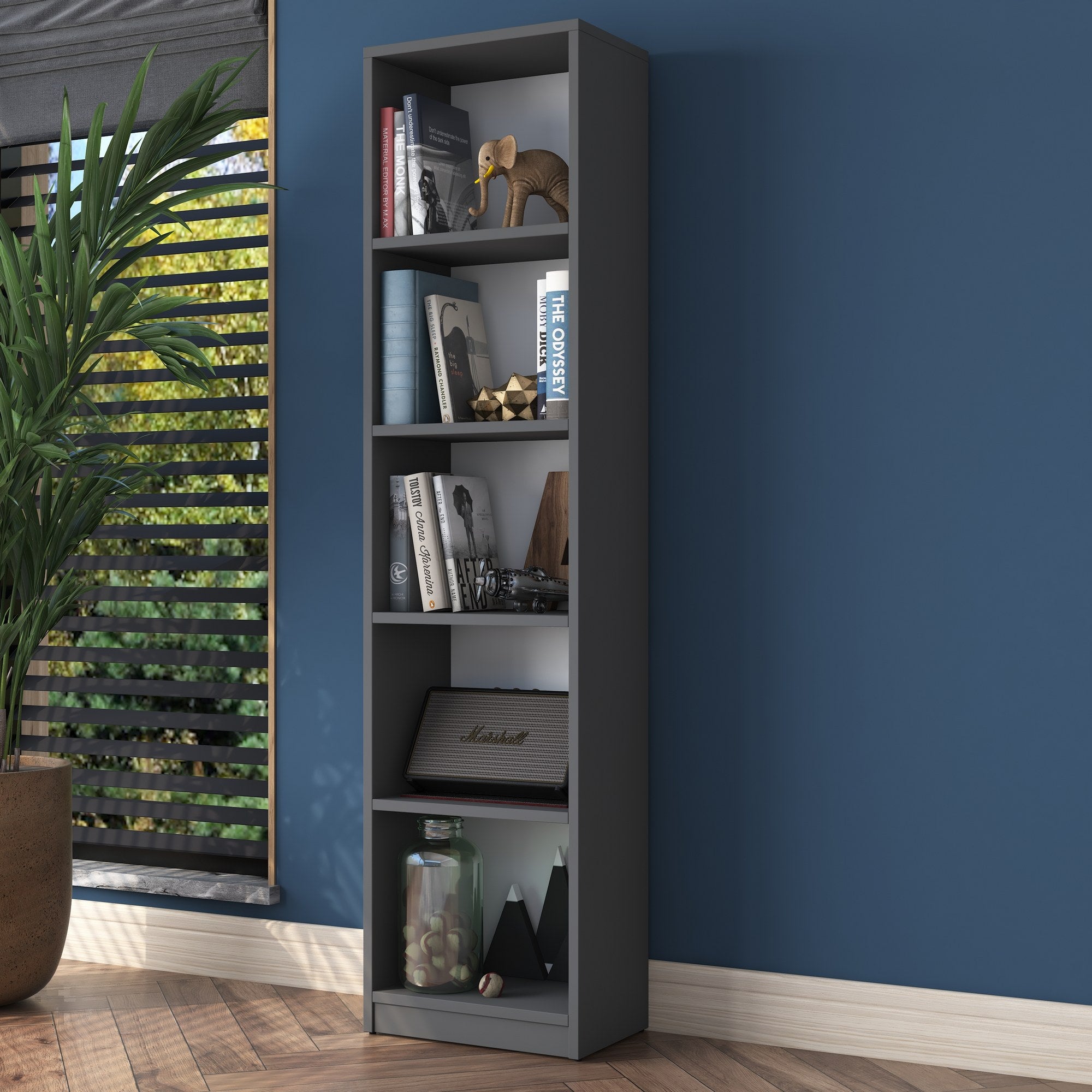 Estante elegante – 40 x 161,8 x 25 cm – Antracite – Painel de partículas