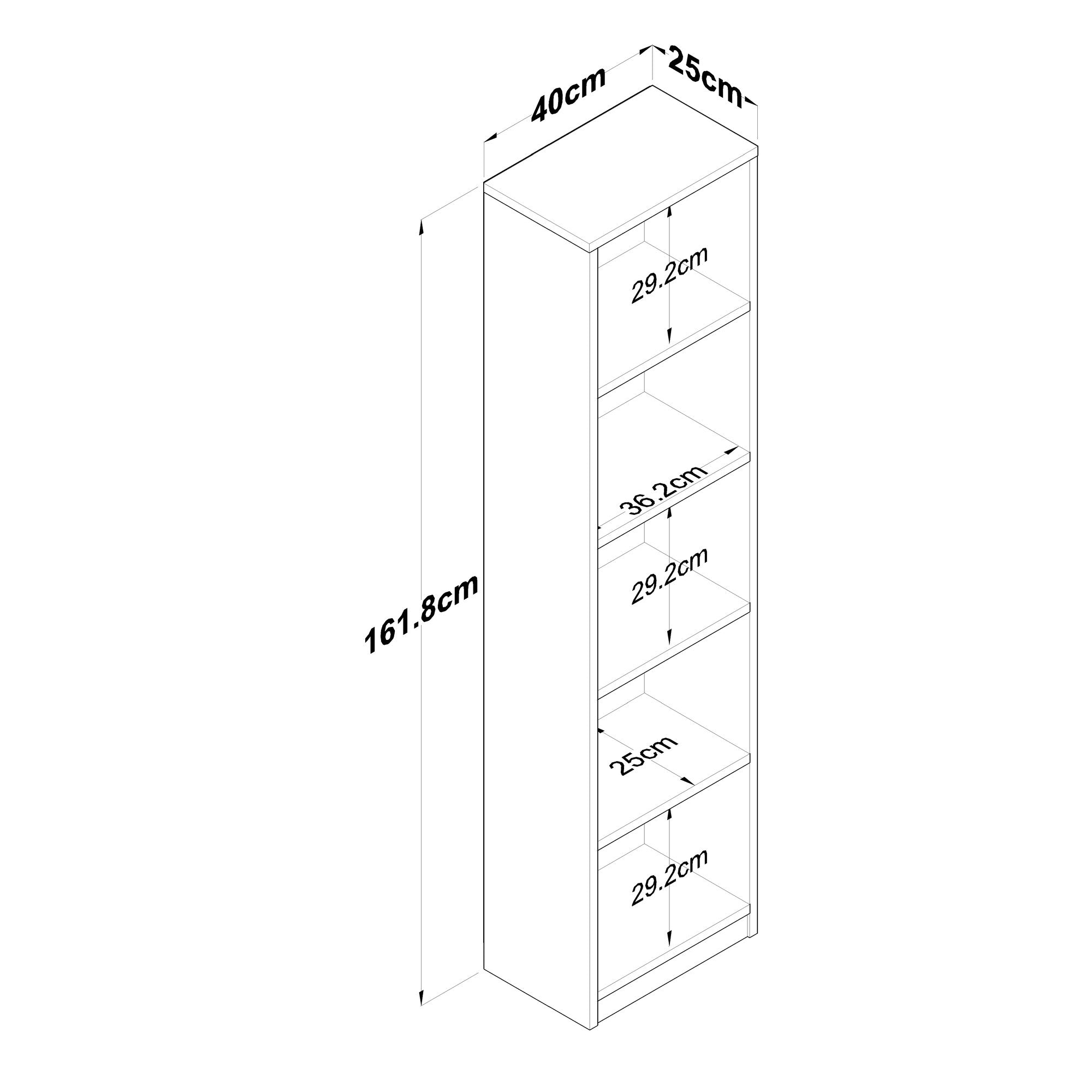 Estante elegante – 40 x 161,8 x 25 cm – Antracite – Painel de partículas