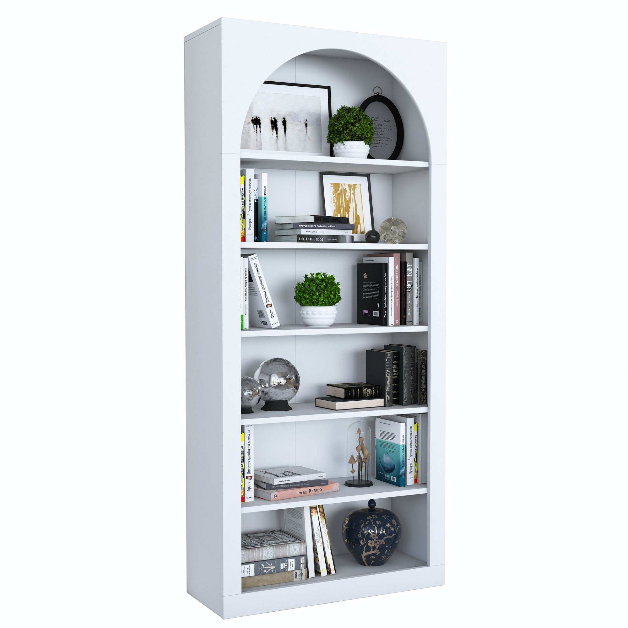 Estante de livros – 80 x 180 x 31,5 cm – Branco – Aglomerado E1 revestido em melamina