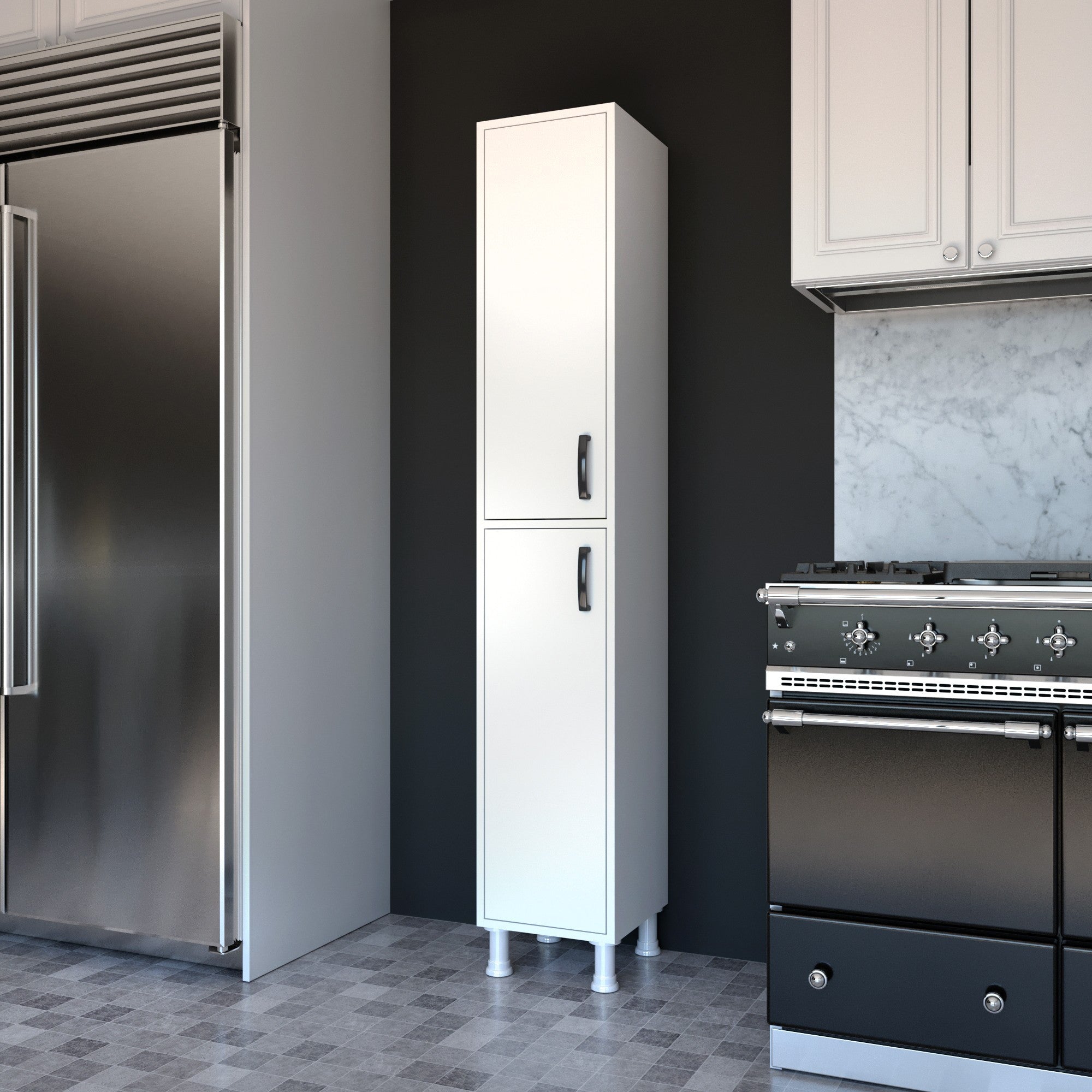 Armário multifuncional – 33,3 x 191 x 35,8 cm – Branco – Painel de partículas