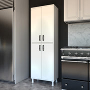 Armário multifuncional – 62,6 x 191 x 35,8 cm – Branco – Painel de partículas revestido em melamina