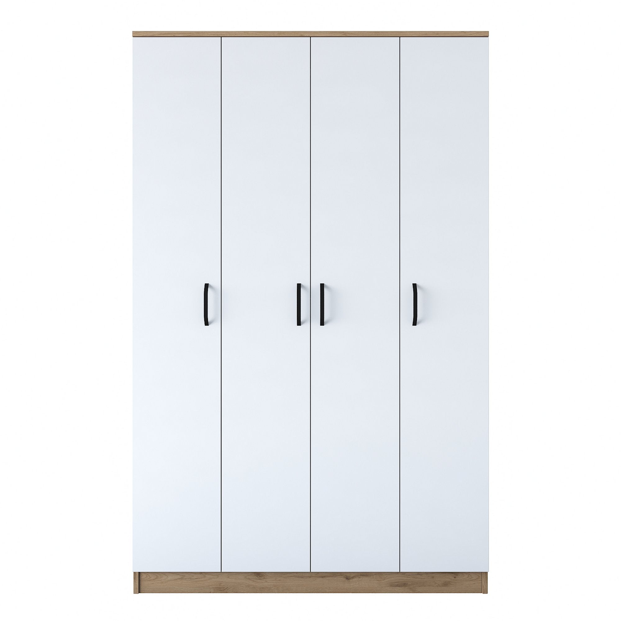 Guarda-roupa de painel de partículas revestido a melamina – 120 x 190,8 x 47,3 cm – nogueira e branco