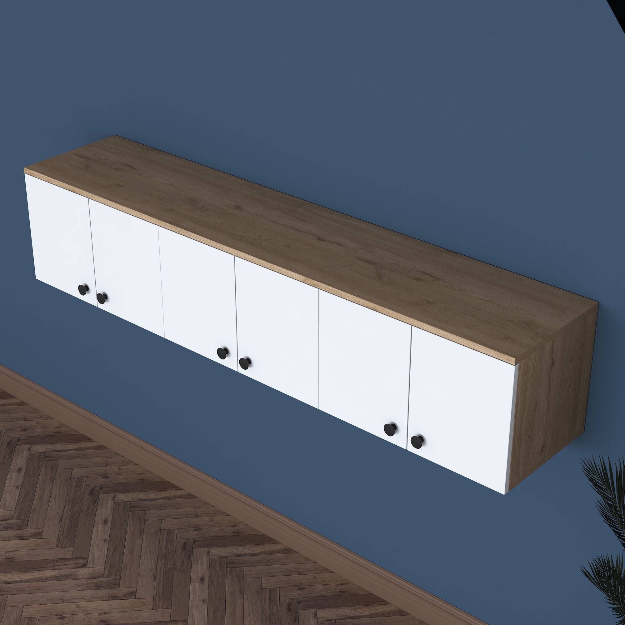 Armário Multiusos – 179,6 x 43,6 x 37,5 cm – Nogueira e Branco – Melamina