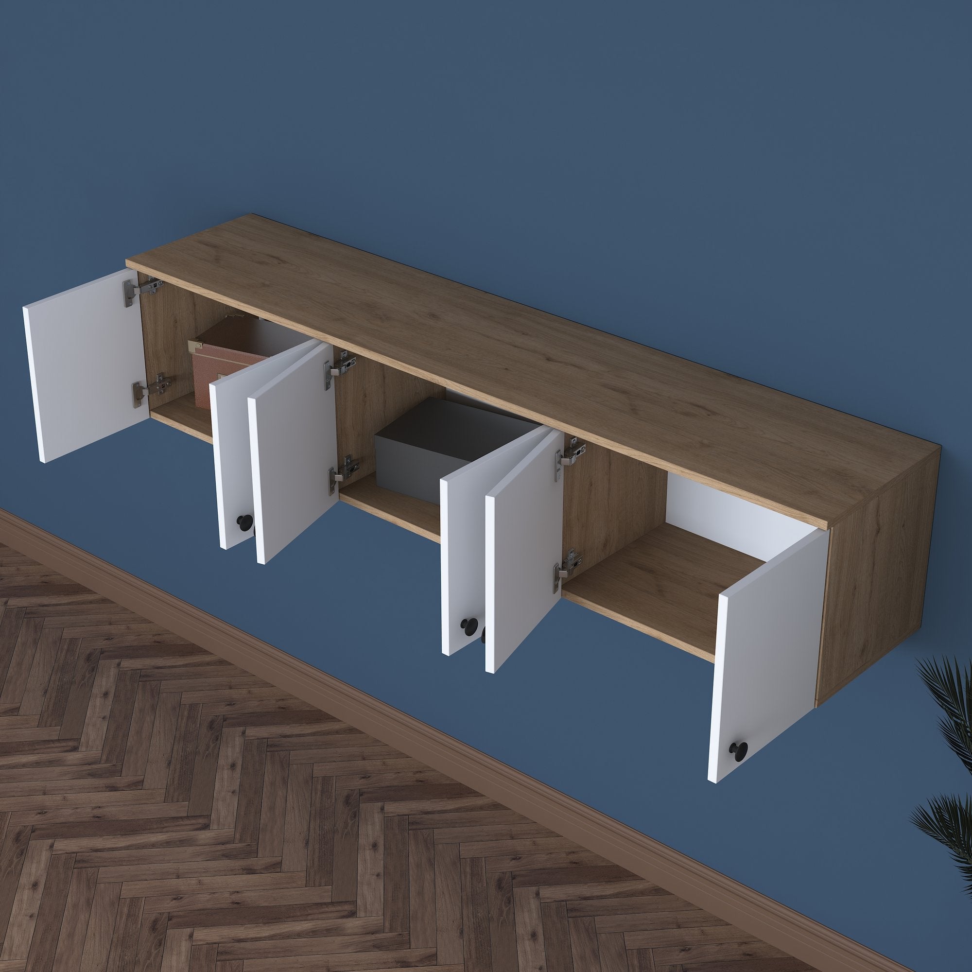 Armário Multiusos – 179,6 x 43,6 x 37,5 cm – Nogueira e Branco – Melamina