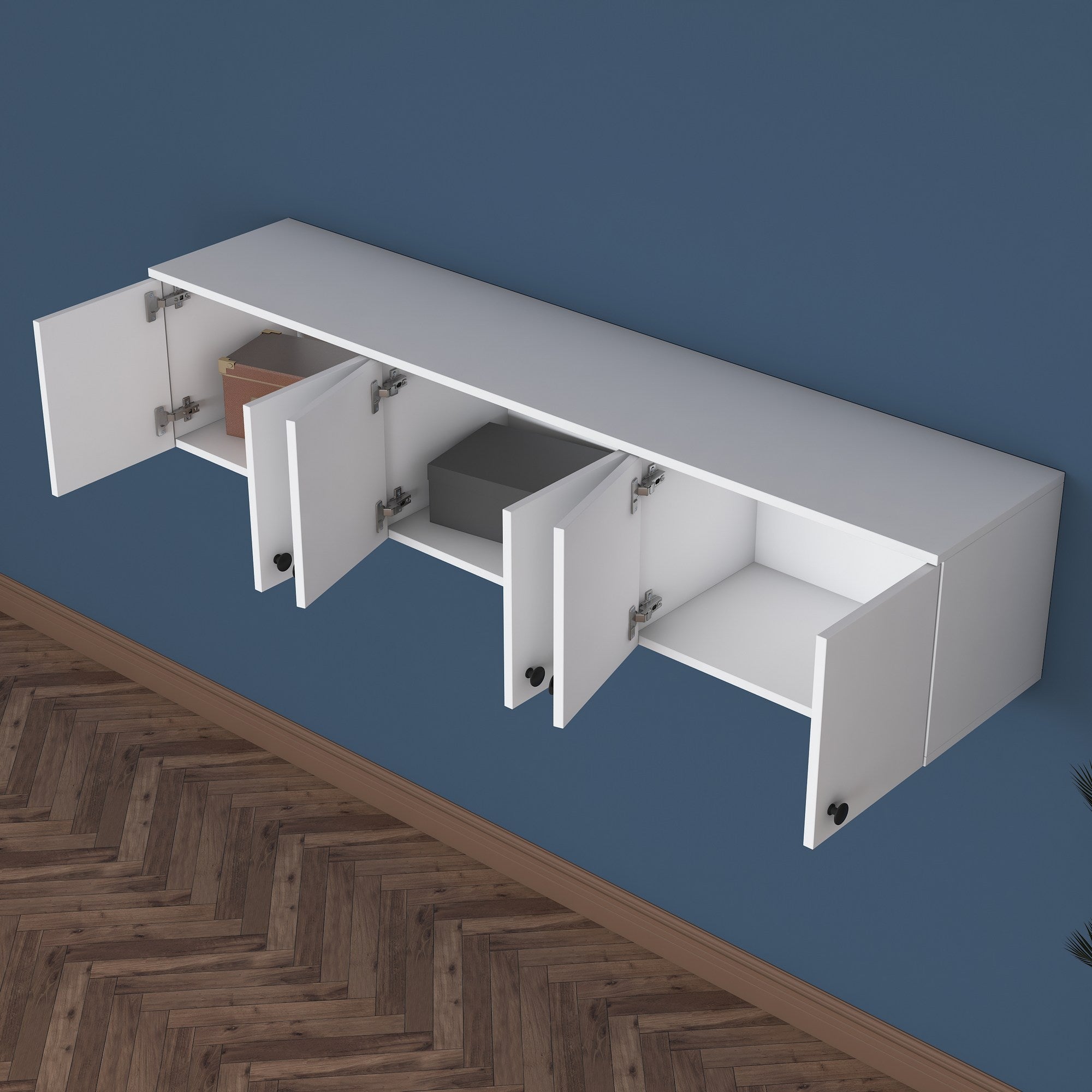 Armário multifuncional – 179,6 x 43,6 x 37,5 cm – Branco – Aglomerado