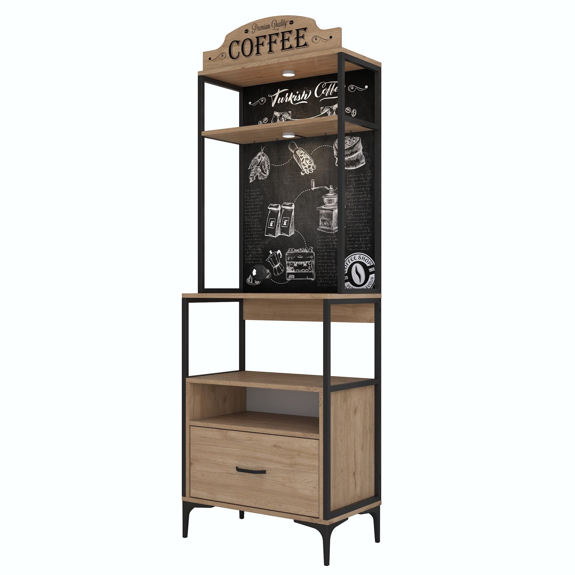 Armário Multiuso – 70 cm x 206,8 cm x 40 cm – Nogueira – MDF