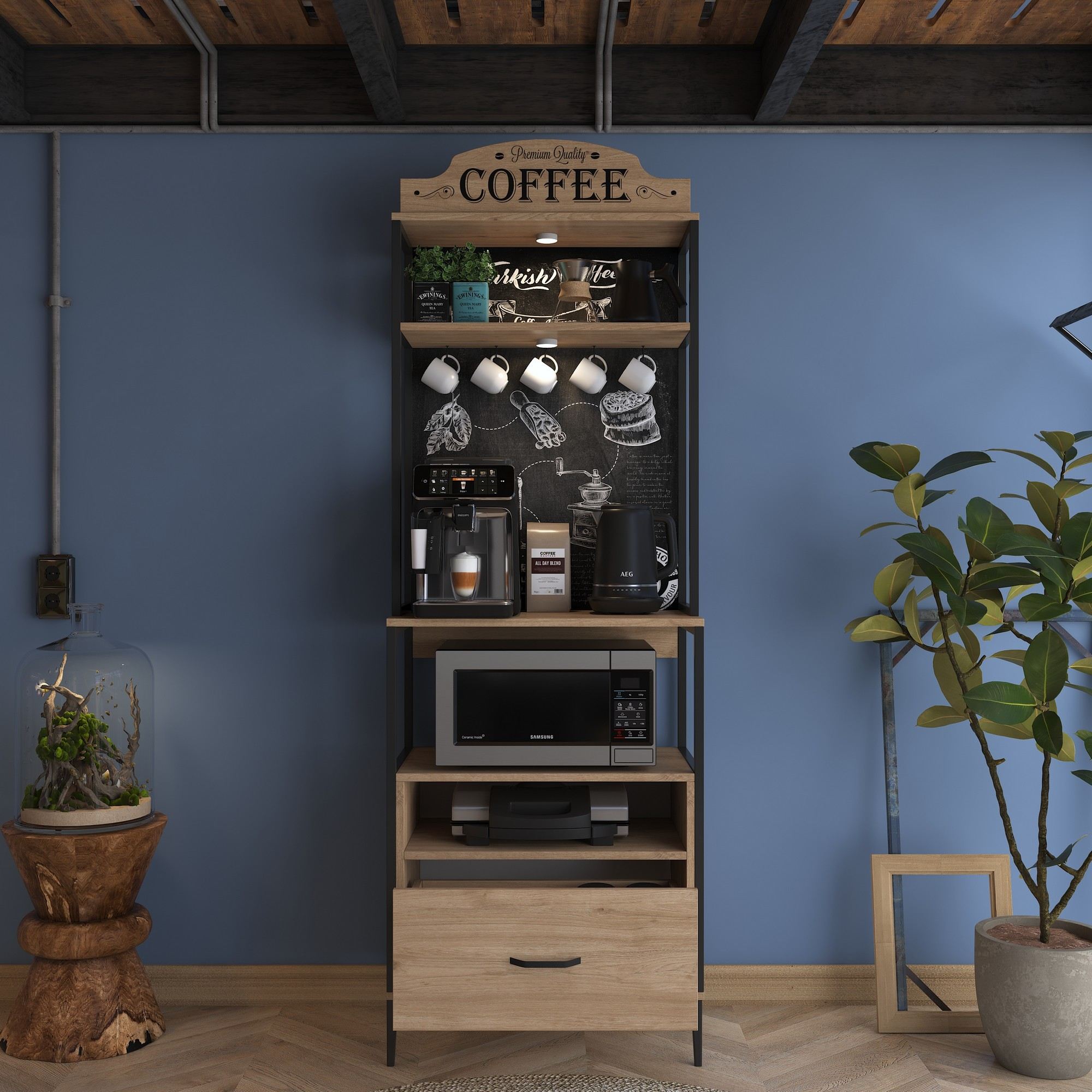 Armário Multiuso – 70 cm x 206,8 cm x 40 cm – Nogueira – MDF