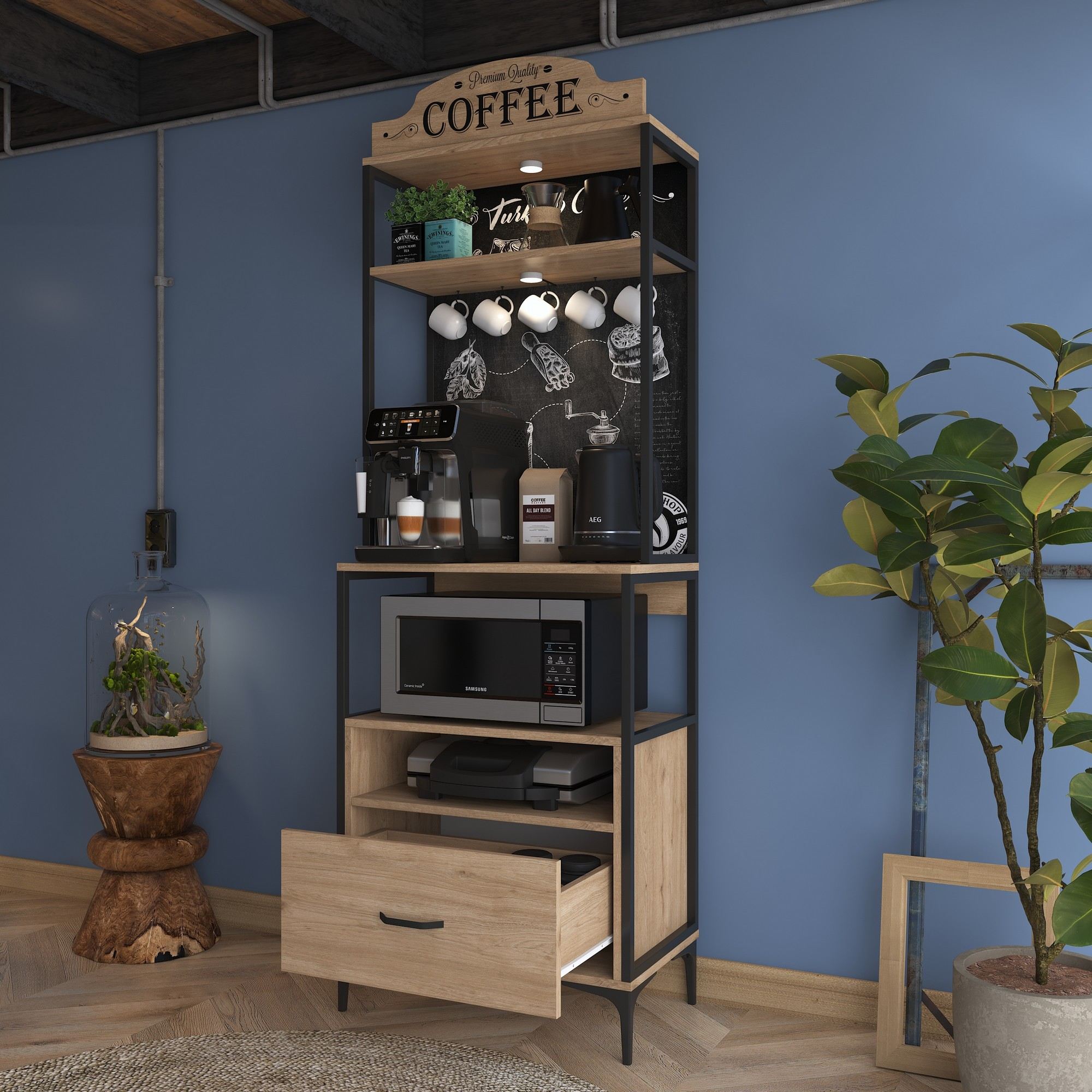 Armário Multiuso – 70 cm x 206,8 cm x 40 cm – Nogueira – MDF