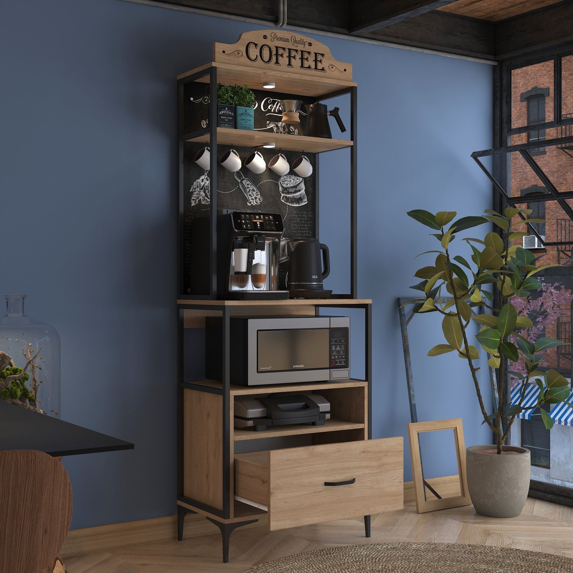 Armário Multiuso – 70 cm x 206,8 cm x 40 cm – Nogueira – MDF