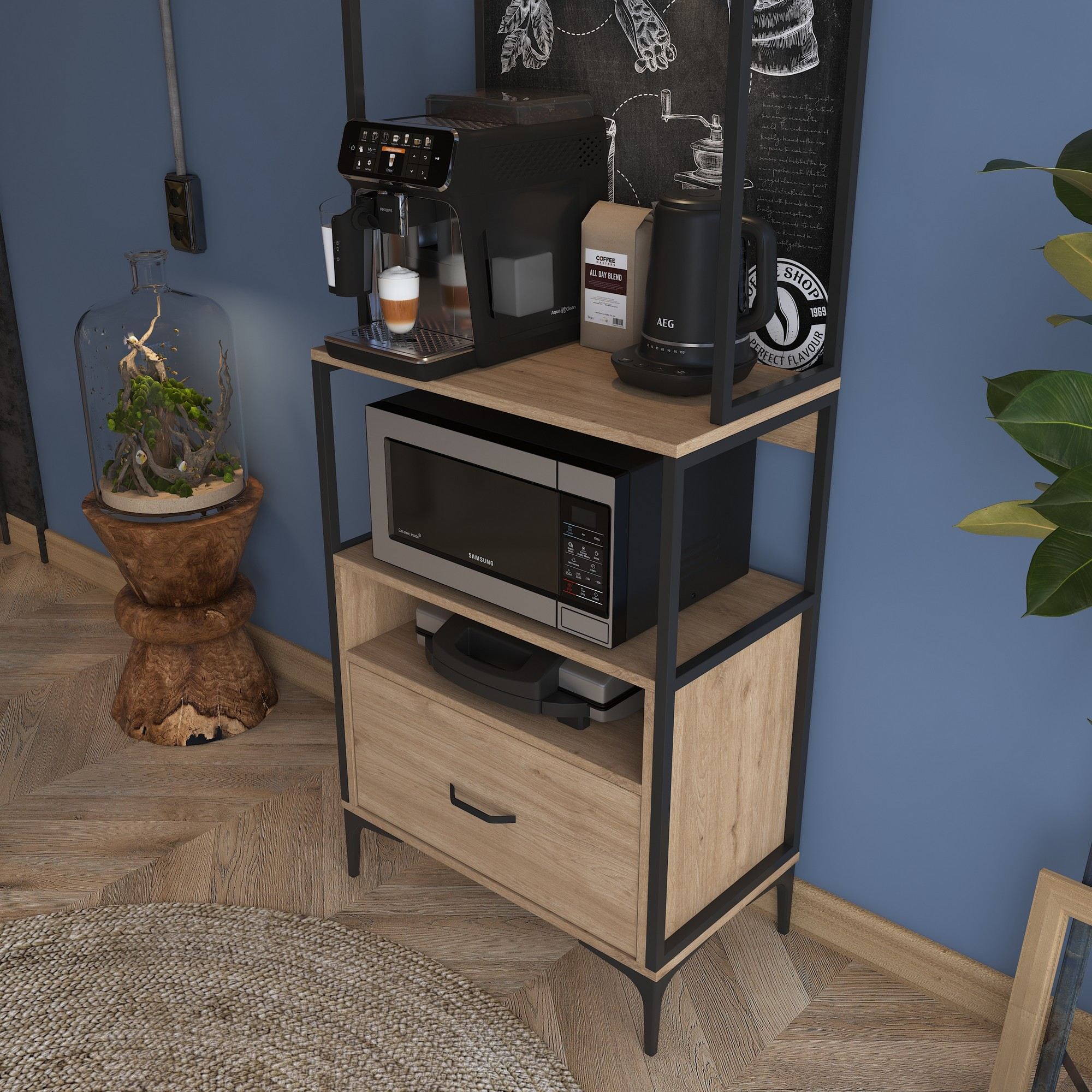 Armário Multiuso – 70 cm x 206,8 cm x 40 cm – Nogueira – MDF