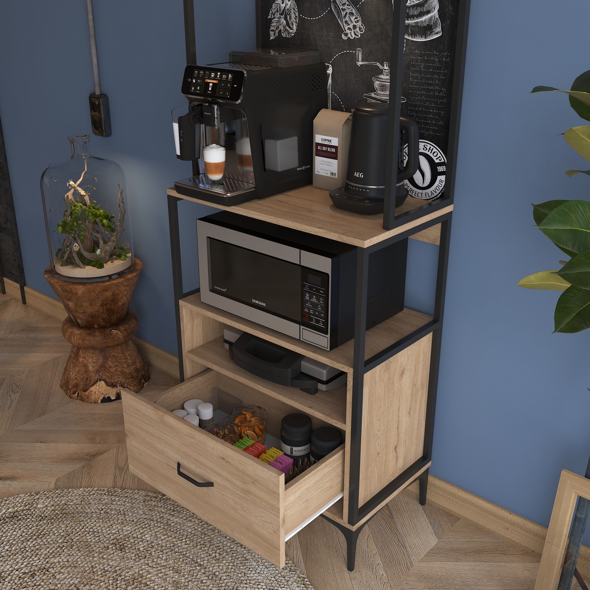 Armário Multiuso – 70 cm x 206,8 cm x 40 cm – Nogueira – MDF