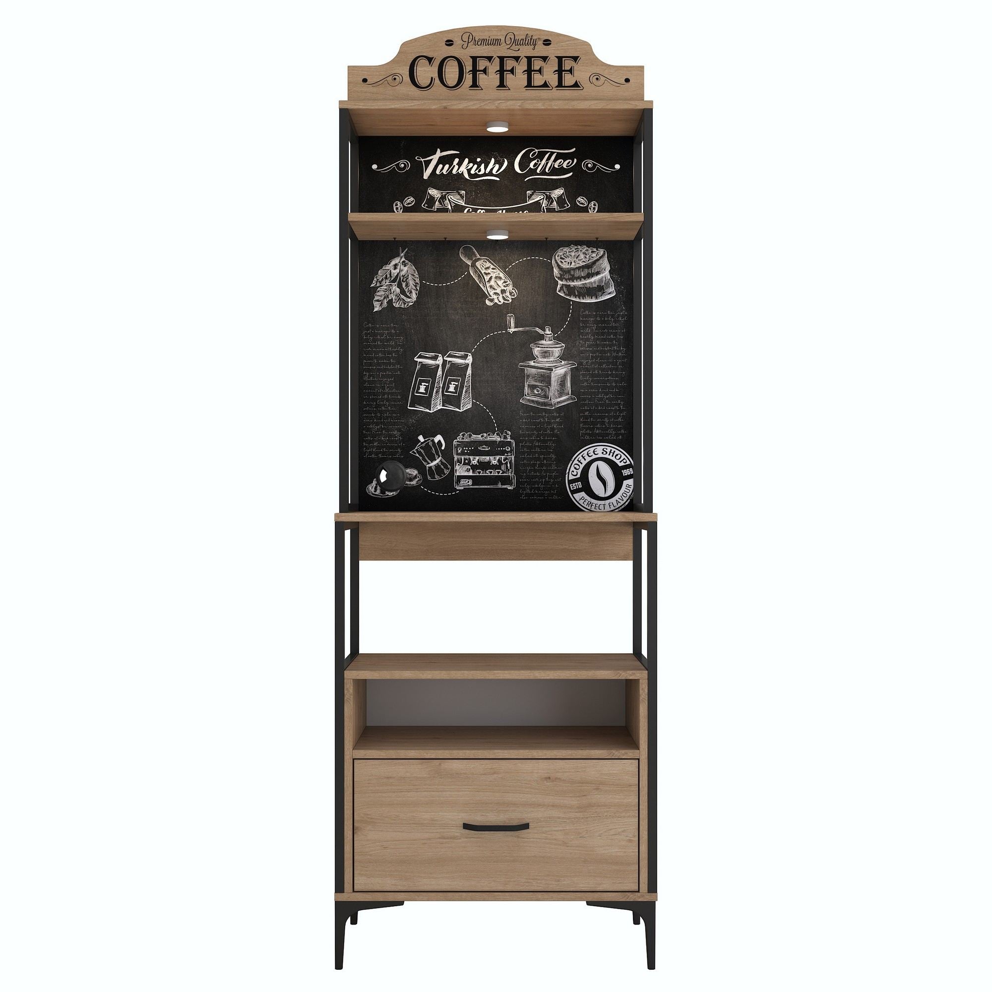 Armário Multiuso – 70 cm x 206,8 cm x 40 cm – Nogueira – MDF