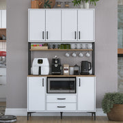 Armário Multiuso – 120 cm x 198,6 cm x 40 cm – Nogueira e Branco – MDF