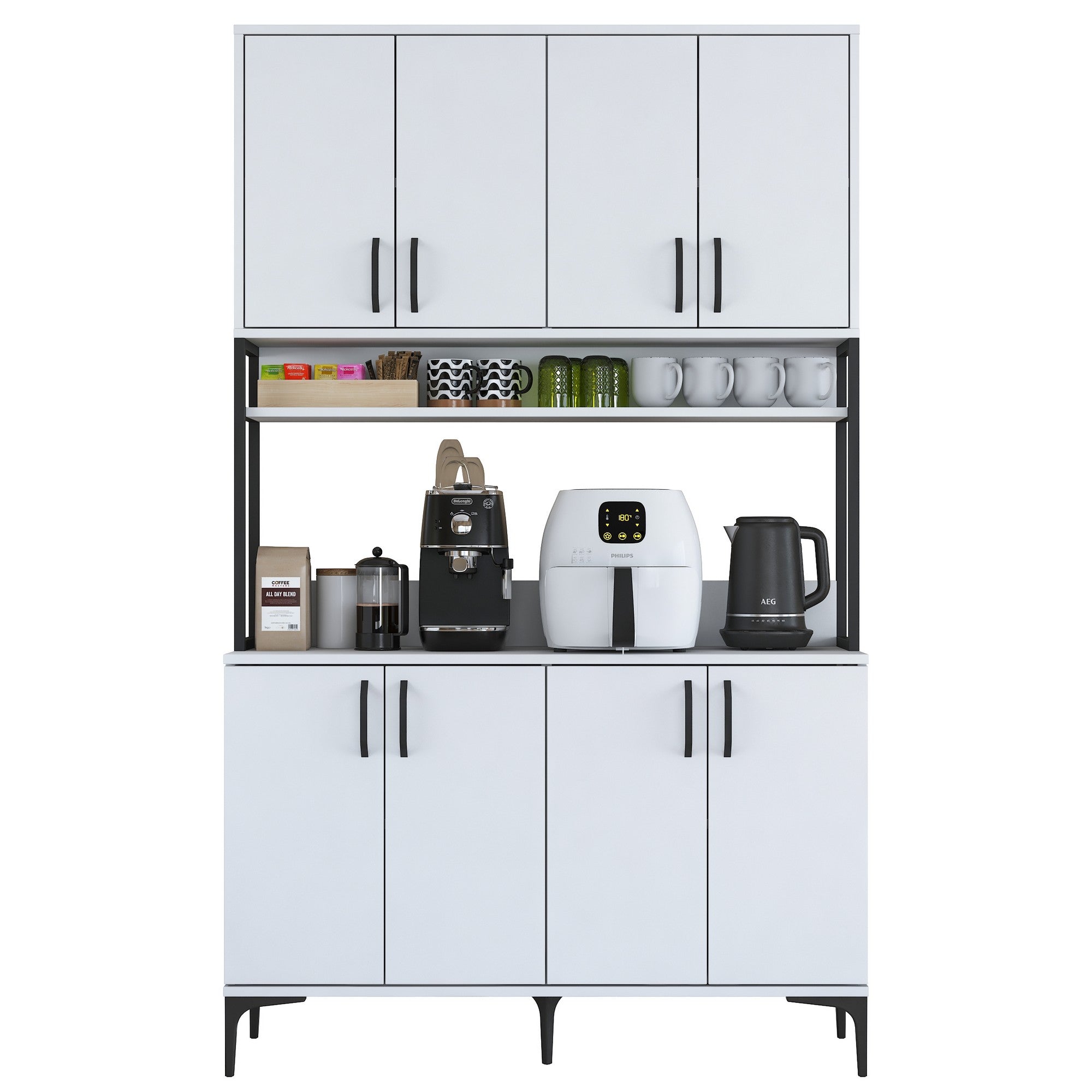 Armário multiuso – 120 cm x 198.6 cm x 40 cm – Branco – Aglomerado de madeira