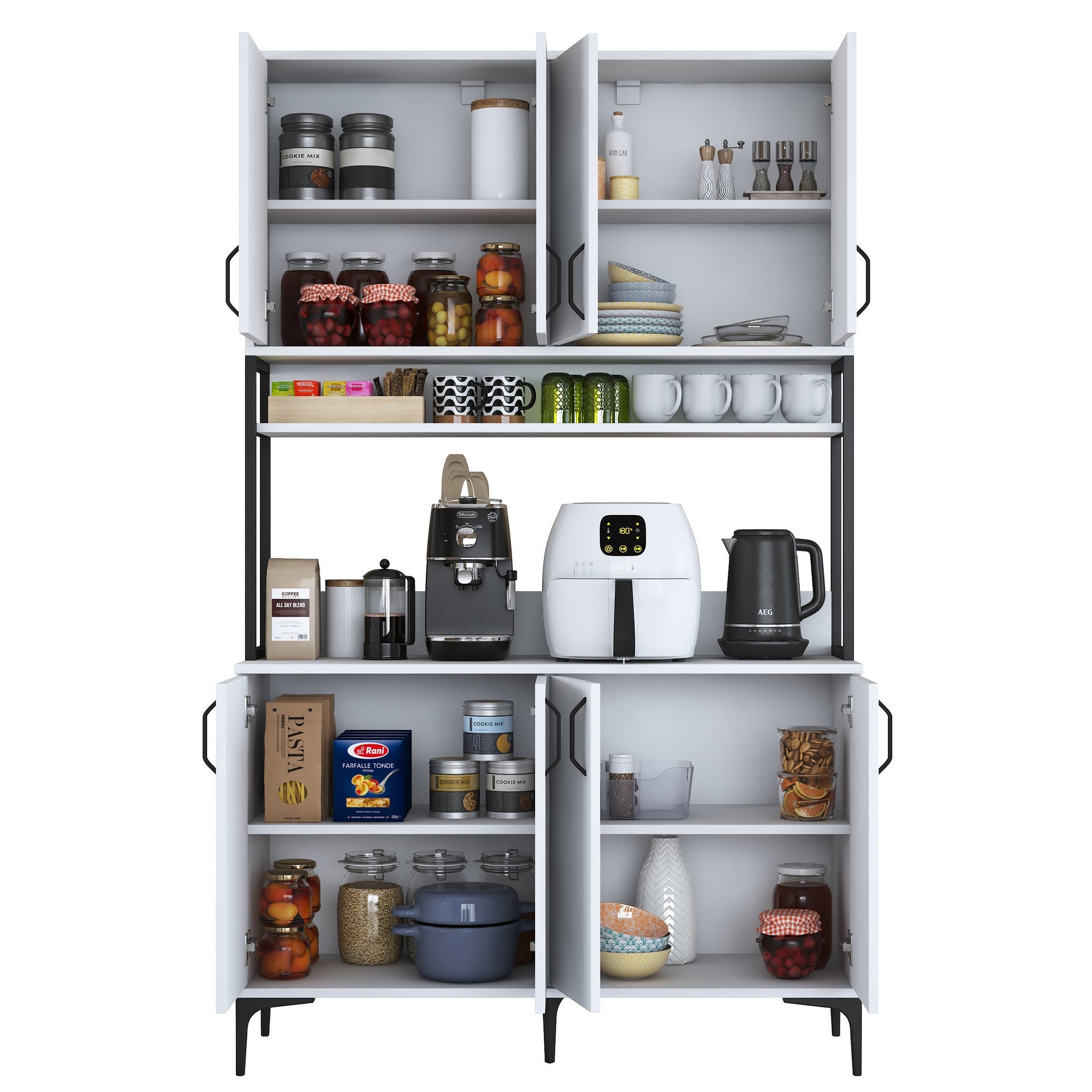 Armário multiuso – 120 cm x 198.6 cm x 40 cm – Branco – Aglomerado de madeira