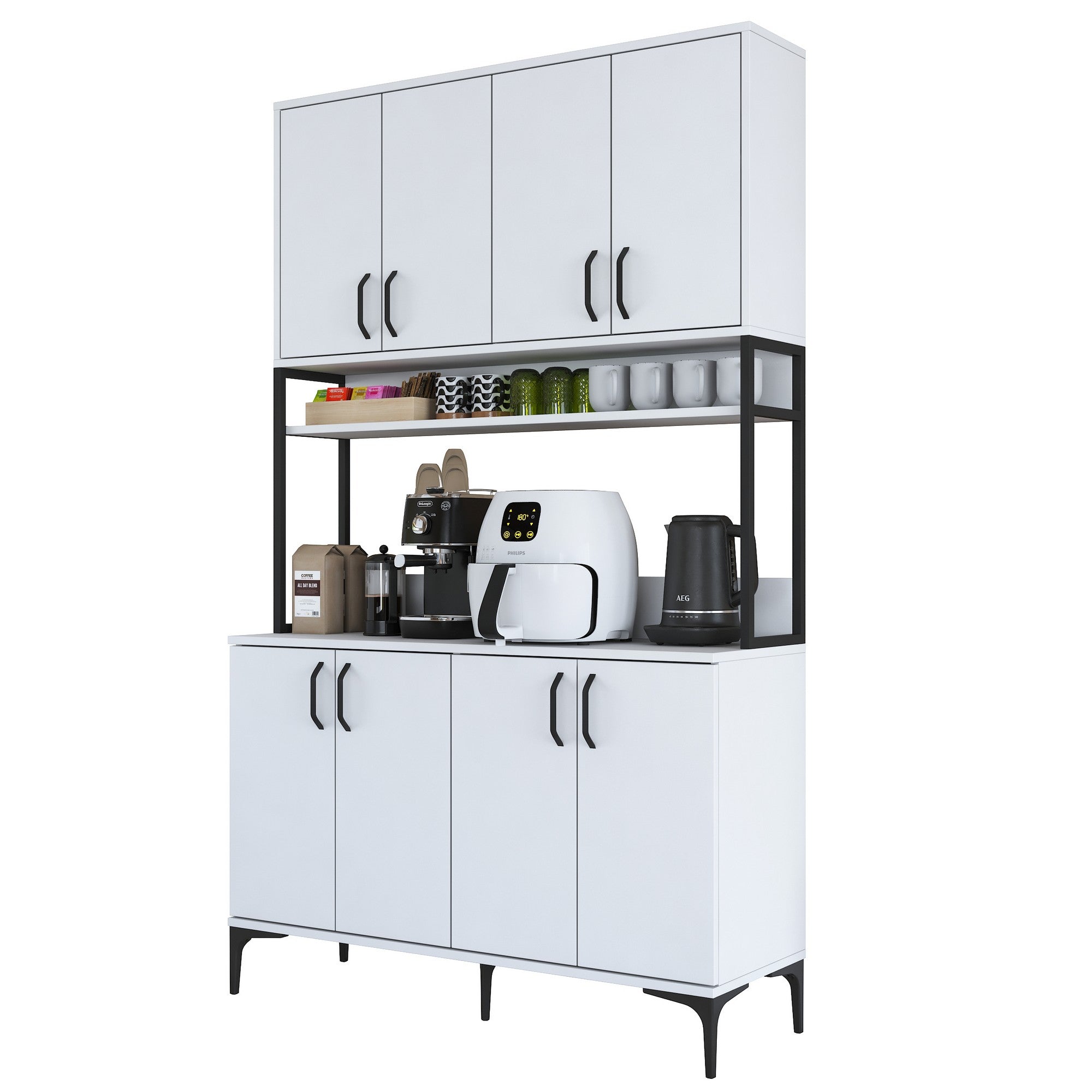 Armário multiuso – 120 cm x 198.6 cm x 40 cm – Branco – Aglomerado de madeira