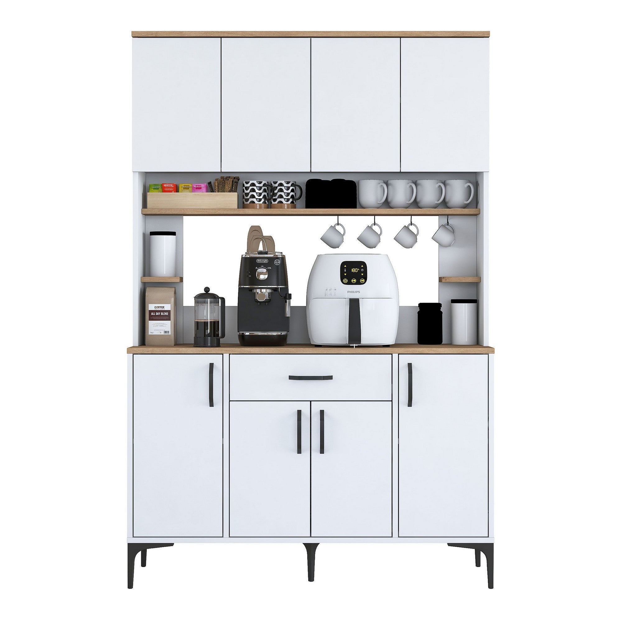 Armário multifuncional – 120 cm x 184,2 cm x 40 cm – Branco – Aglomerado de madeira