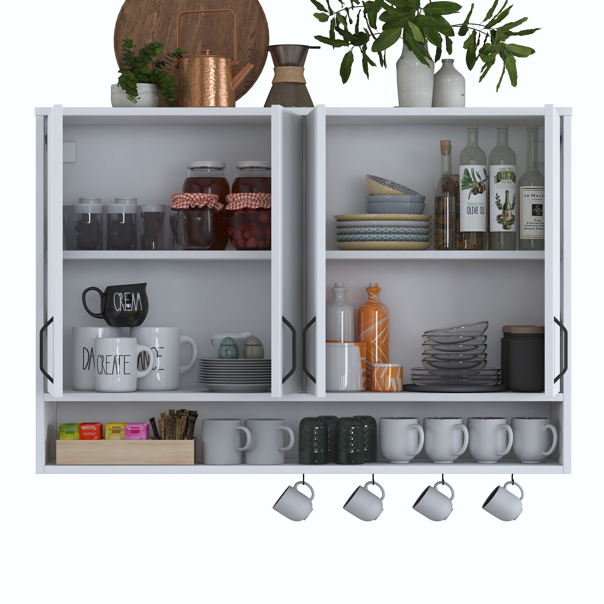 Armário de Parede – 120 cm x 61,8 cm x 27,5 cm – Branco – MDF com Revestimento de Melamina E1