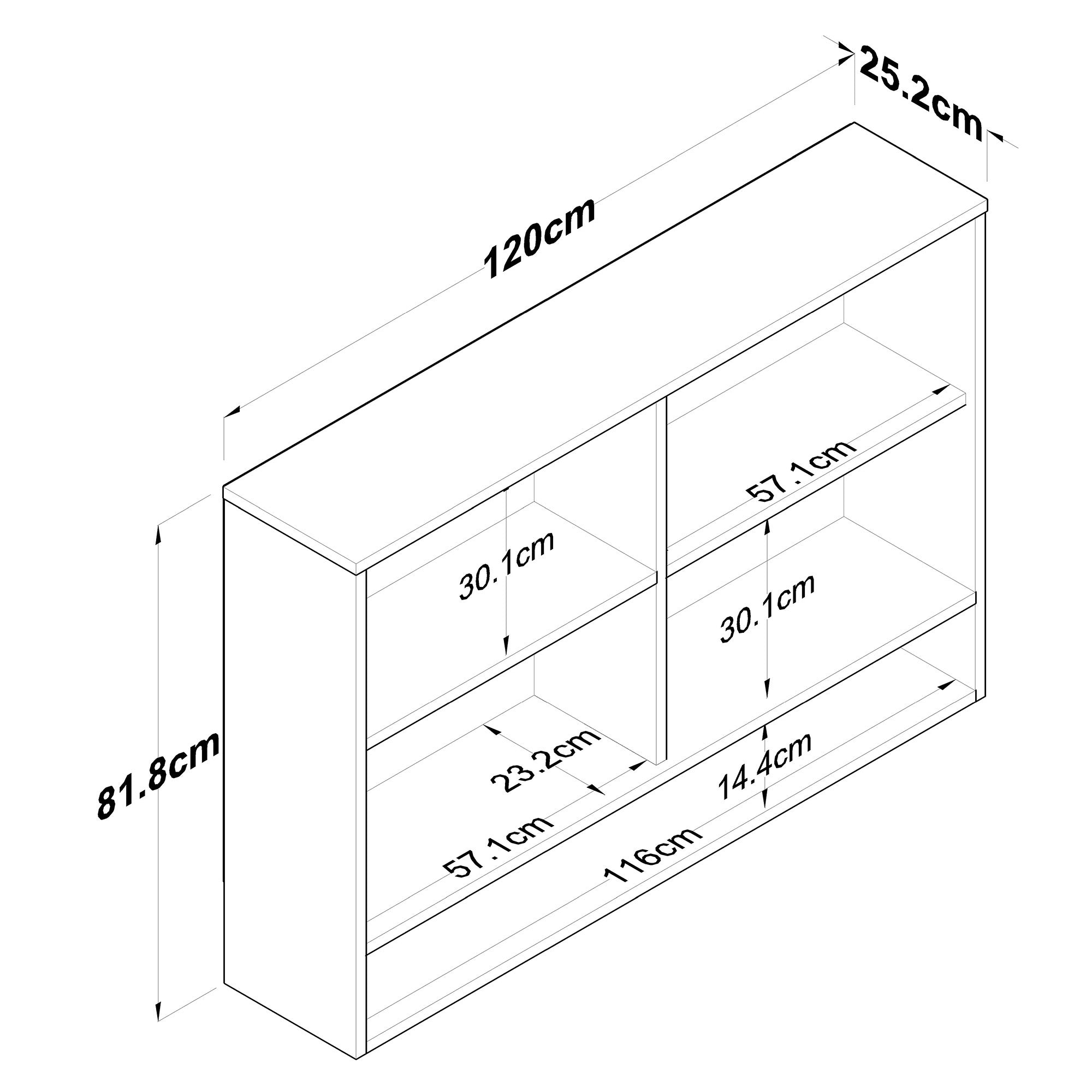 Armário de Parede – 120 cm x 61,8 cm x 27,5 cm – Branco – MDF com Revestimento de Melamina E1