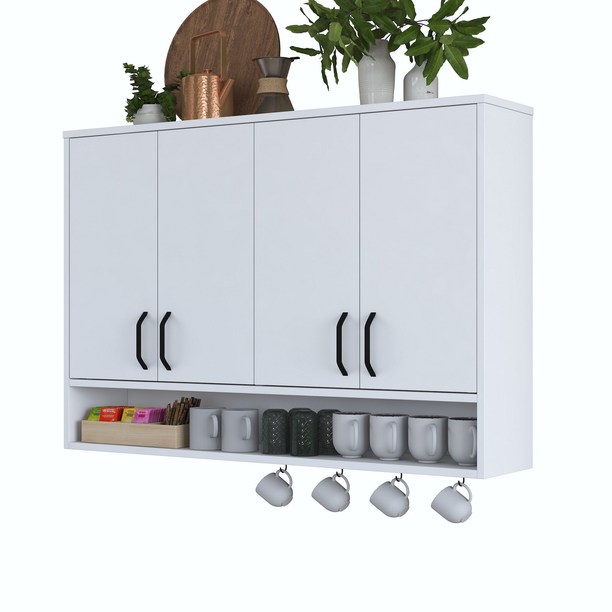 Armário de Parede – 120 cm x 61,8 cm x 27,5 cm – Branco – MDF com Revestimento de Melamina E1