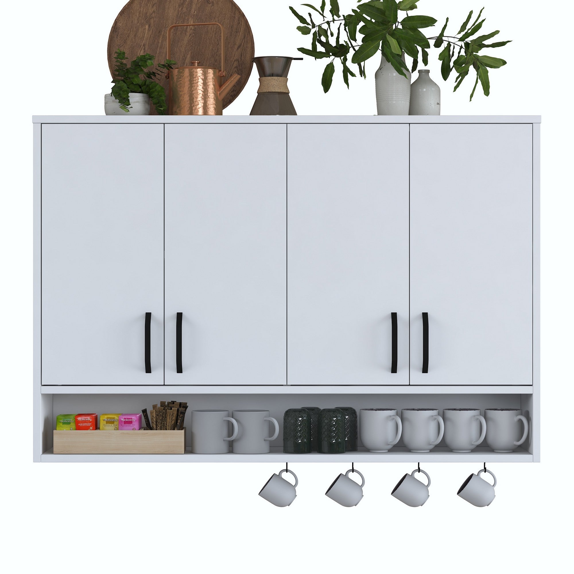 Armário de Parede – 120 cm x 61,8 cm x 27,5 cm – Branco – MDF com Revestimento de Melamina E1