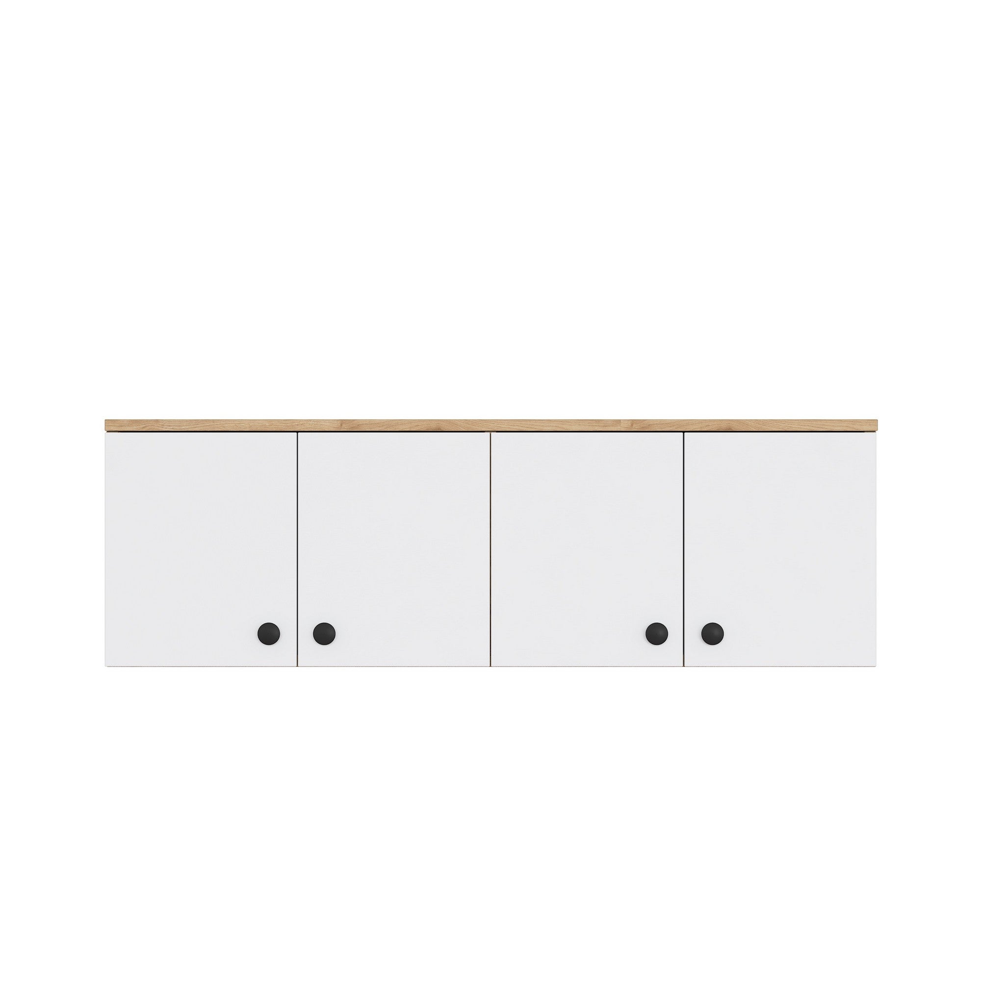 Armário de Parede – 119,6 cm x 43,6 cm x 37,5 cm – Nogueira e Branco – MDF