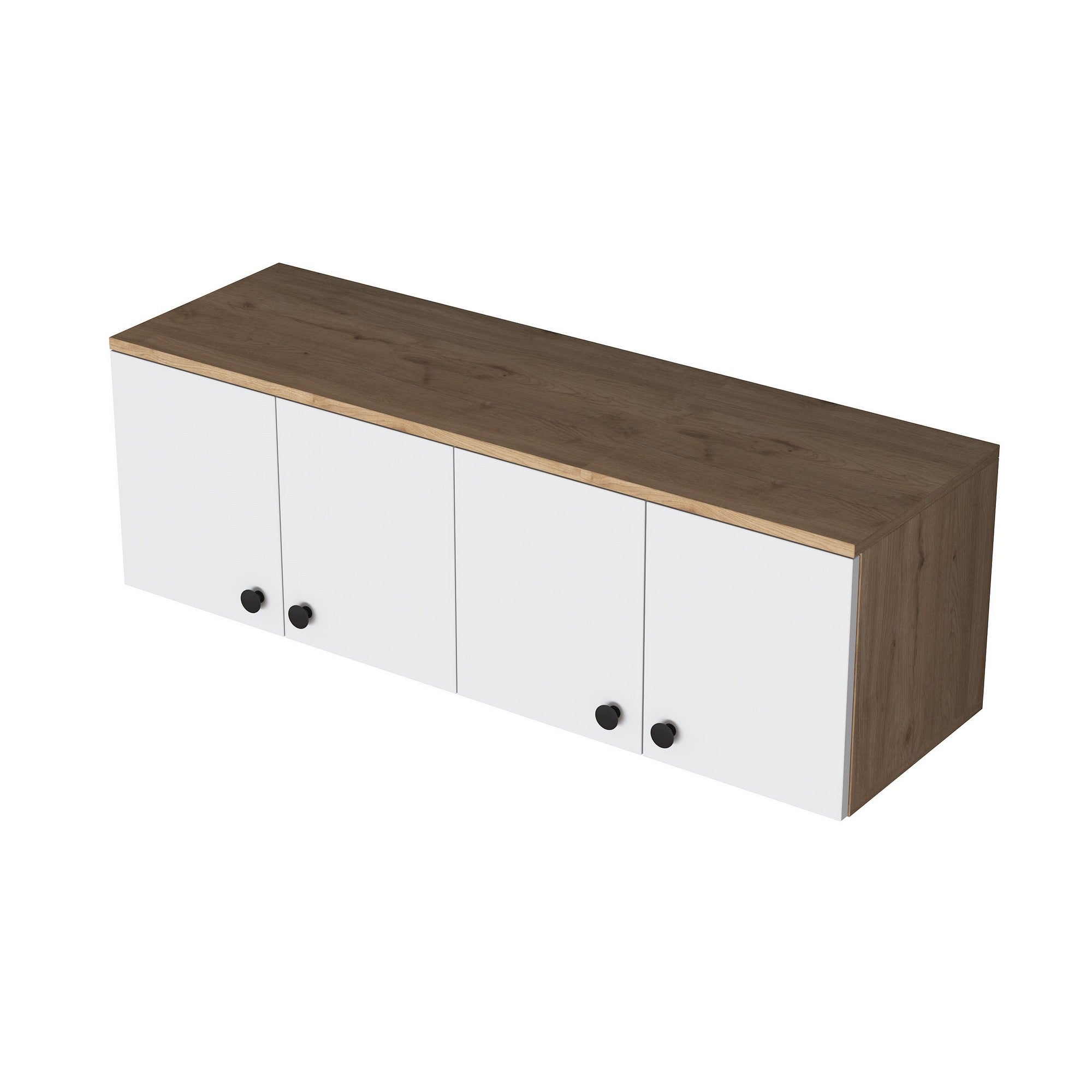 Armário de Parede – 119,6 cm x 43,6 cm x 37,5 cm – Nogueira e Branco – MDF