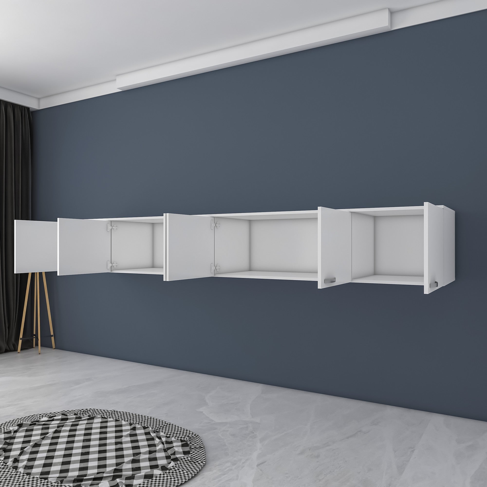 Armário de Parede – 243 cm x 45 cm x 48,3 cm – Branco – Aglomerado