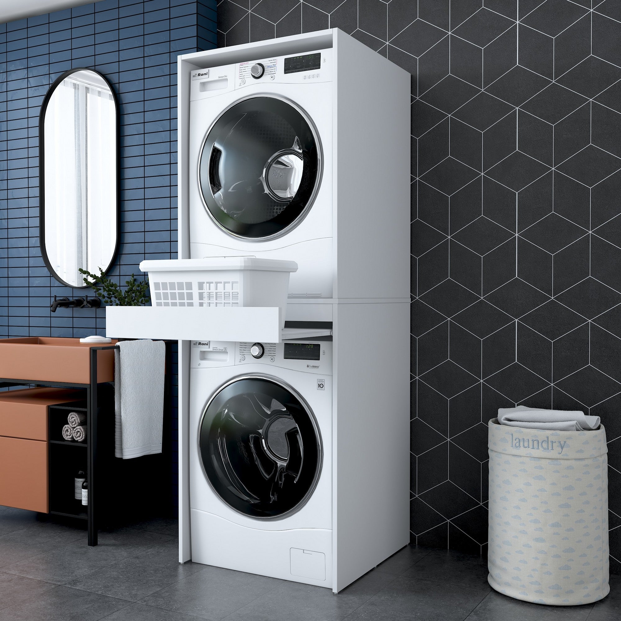 Armário de Banheiro – 66,6 cm x 189 cm x 65 cm – Branco – Aglomerado