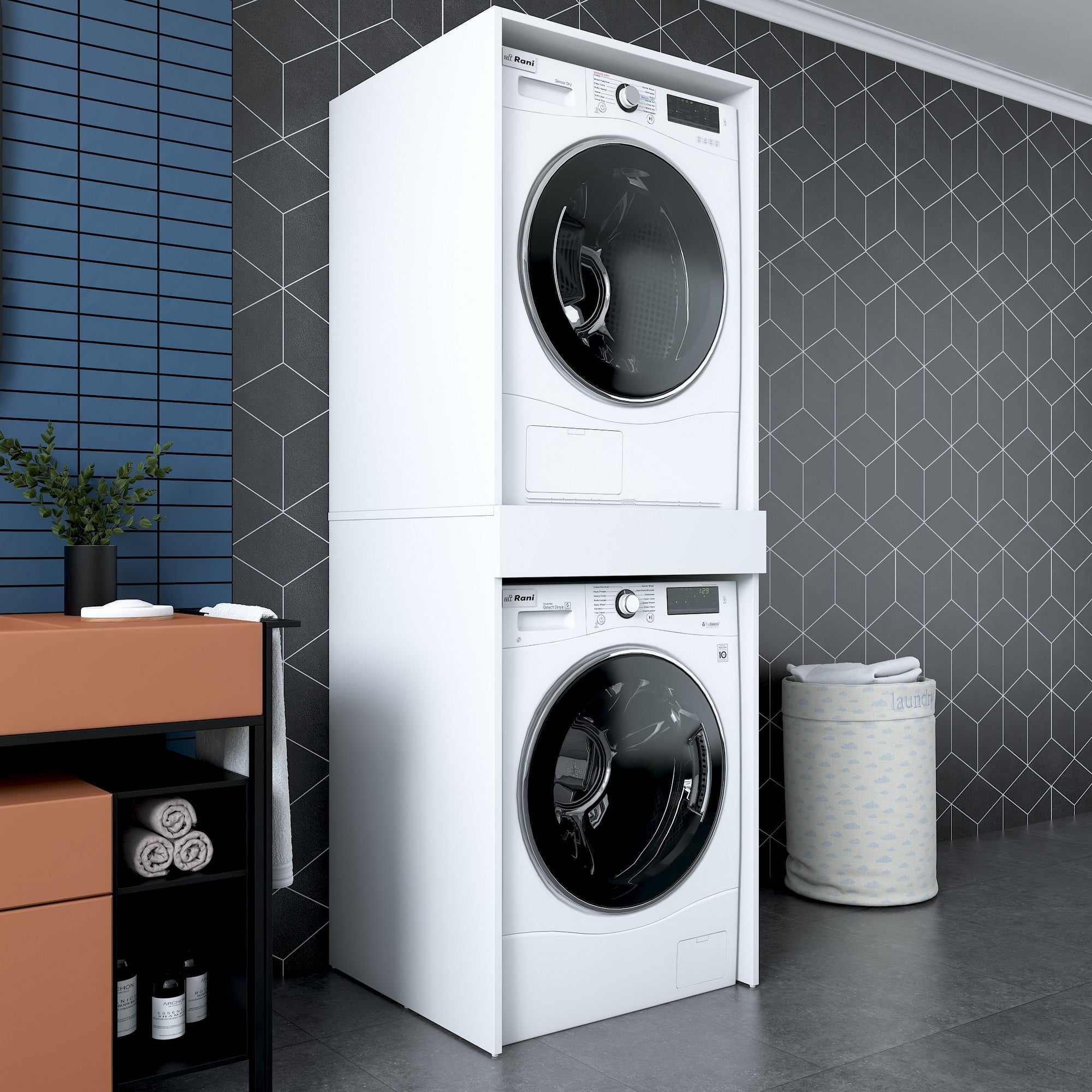 Armário de Banheiro – 66,6 cm x 189 cm x 65 cm – Branco – Aglomerado