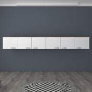 Armário de Parede – 243 cm x 45 cm x 48,3 cm – Nogueira e Branco – MDF