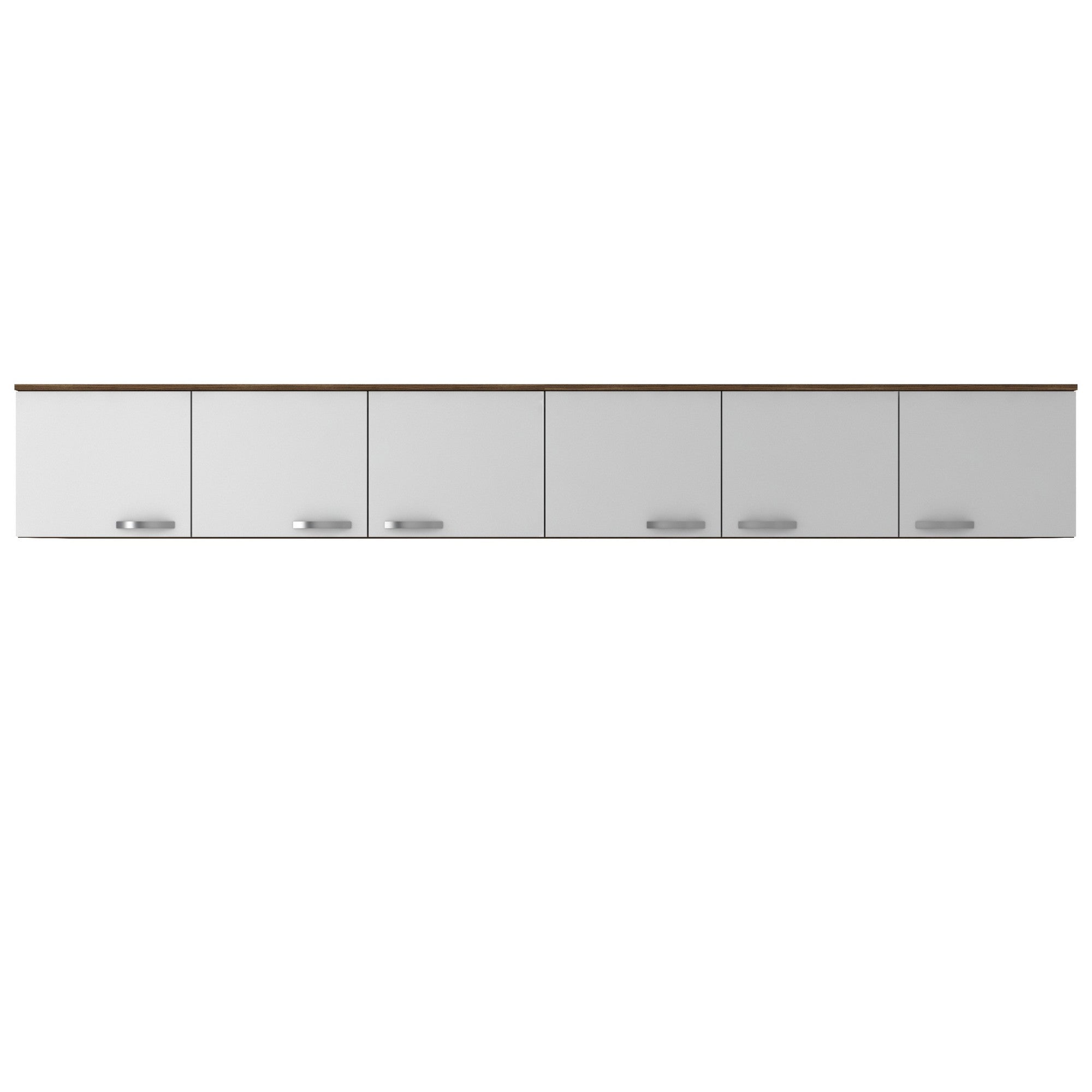 Armário de Parede – 243 cm x 45 cm x 48,3 cm – Nogueira e Branco – MDF