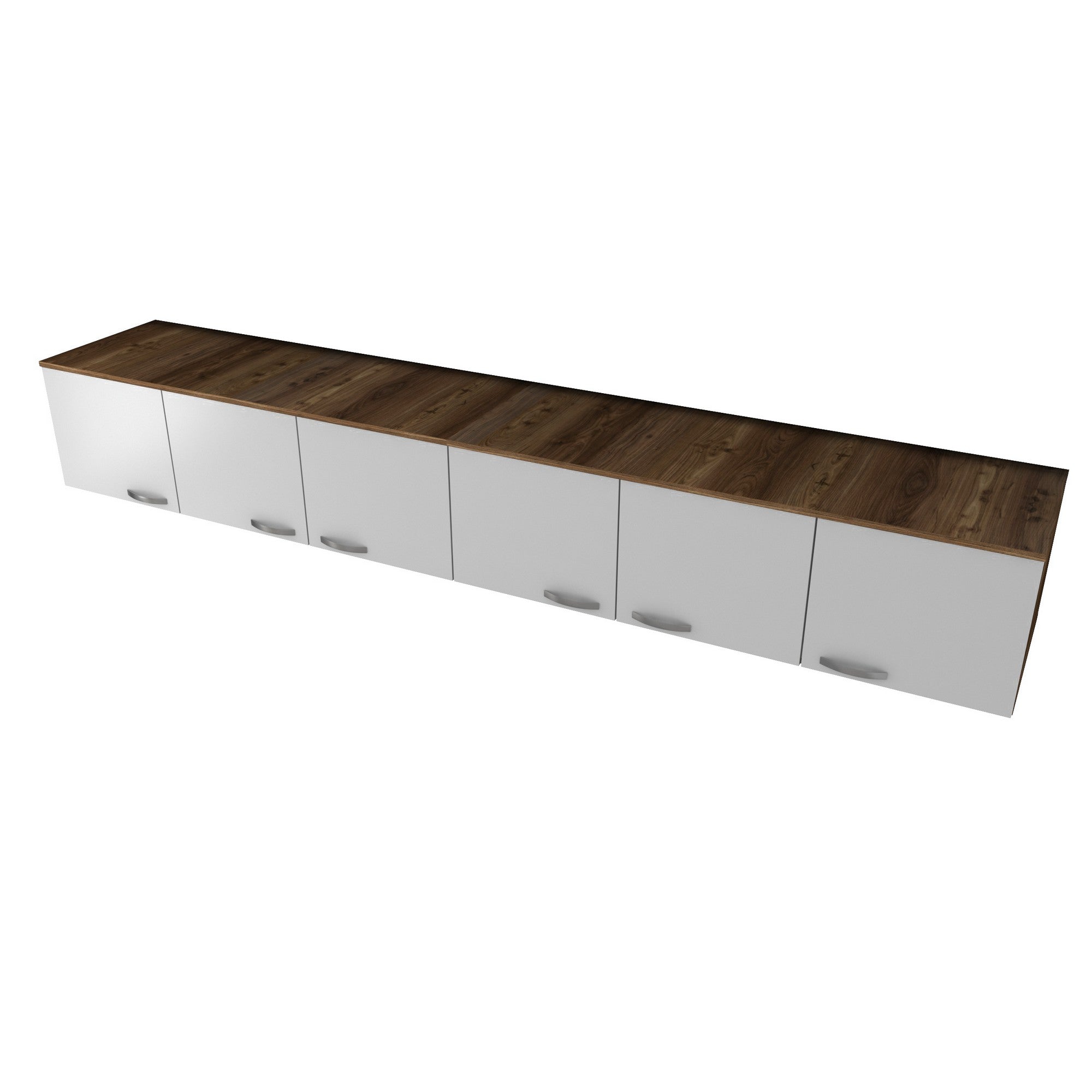 Armário de Parede – 243 cm x 45 cm x 48,3 cm – Nogueira e Branco – MDF