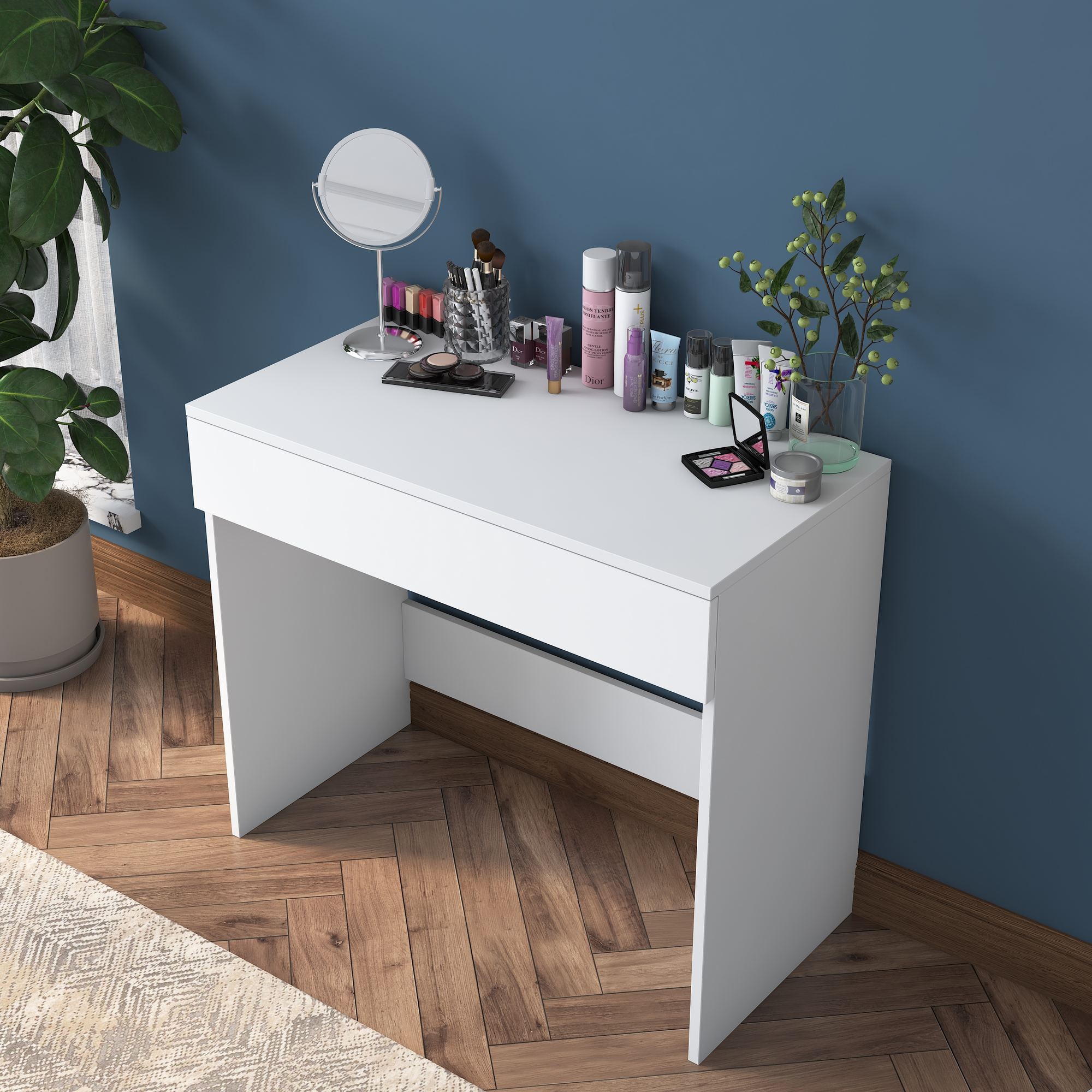 Toucador – 90 x 45 x 76,8 cm – Branco – Aglomerado melamínico