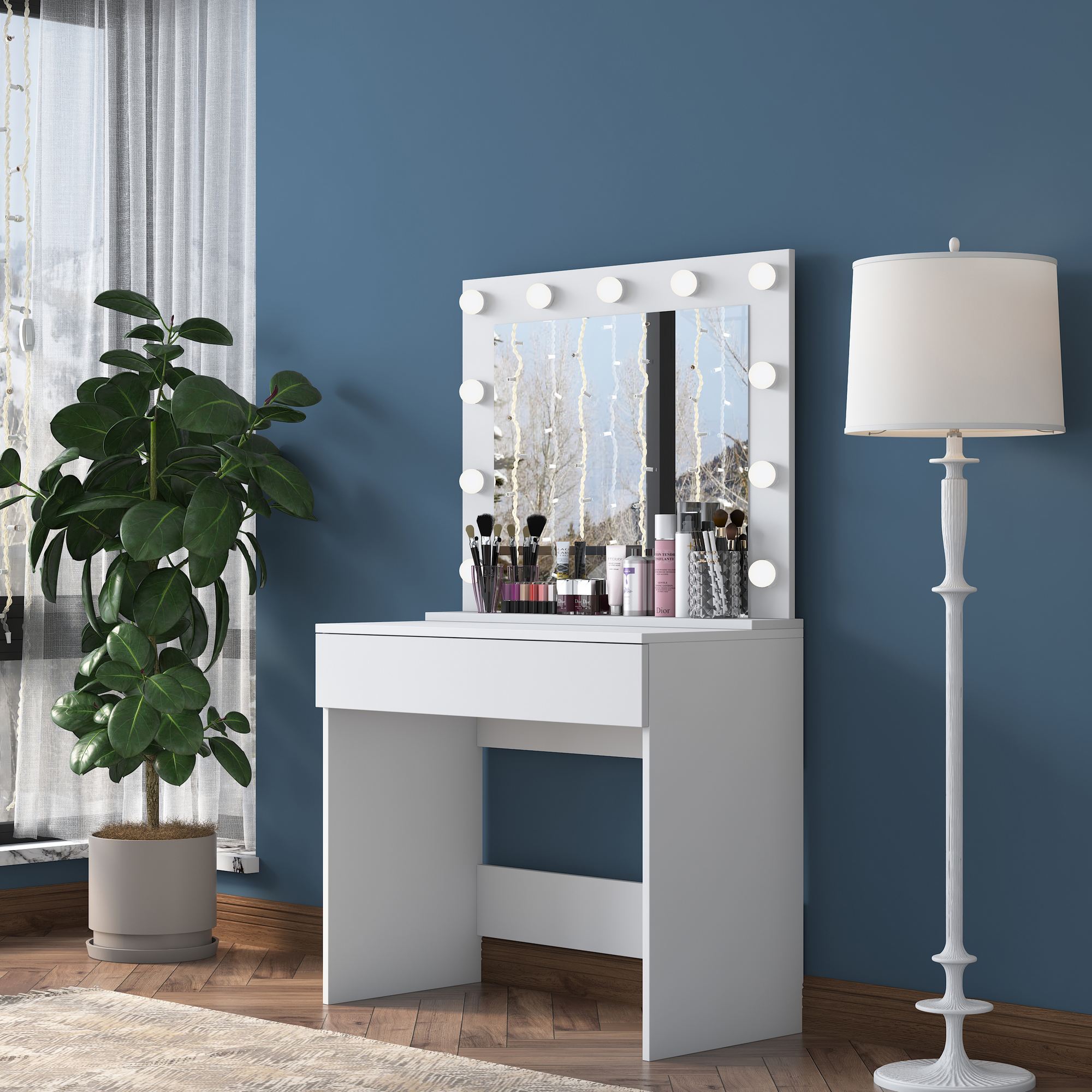 Toucador – 90 cm – Branca – Aglomerado de qualidade E1