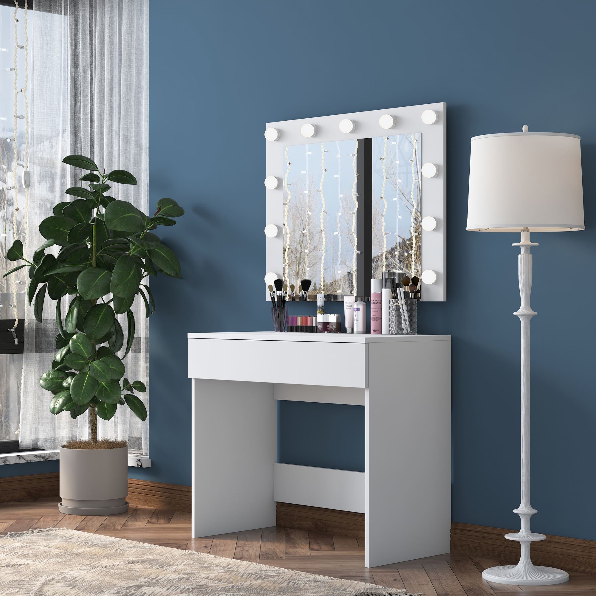 Toucador – 90 cm – Branca – Aglomerado de qualidade E1