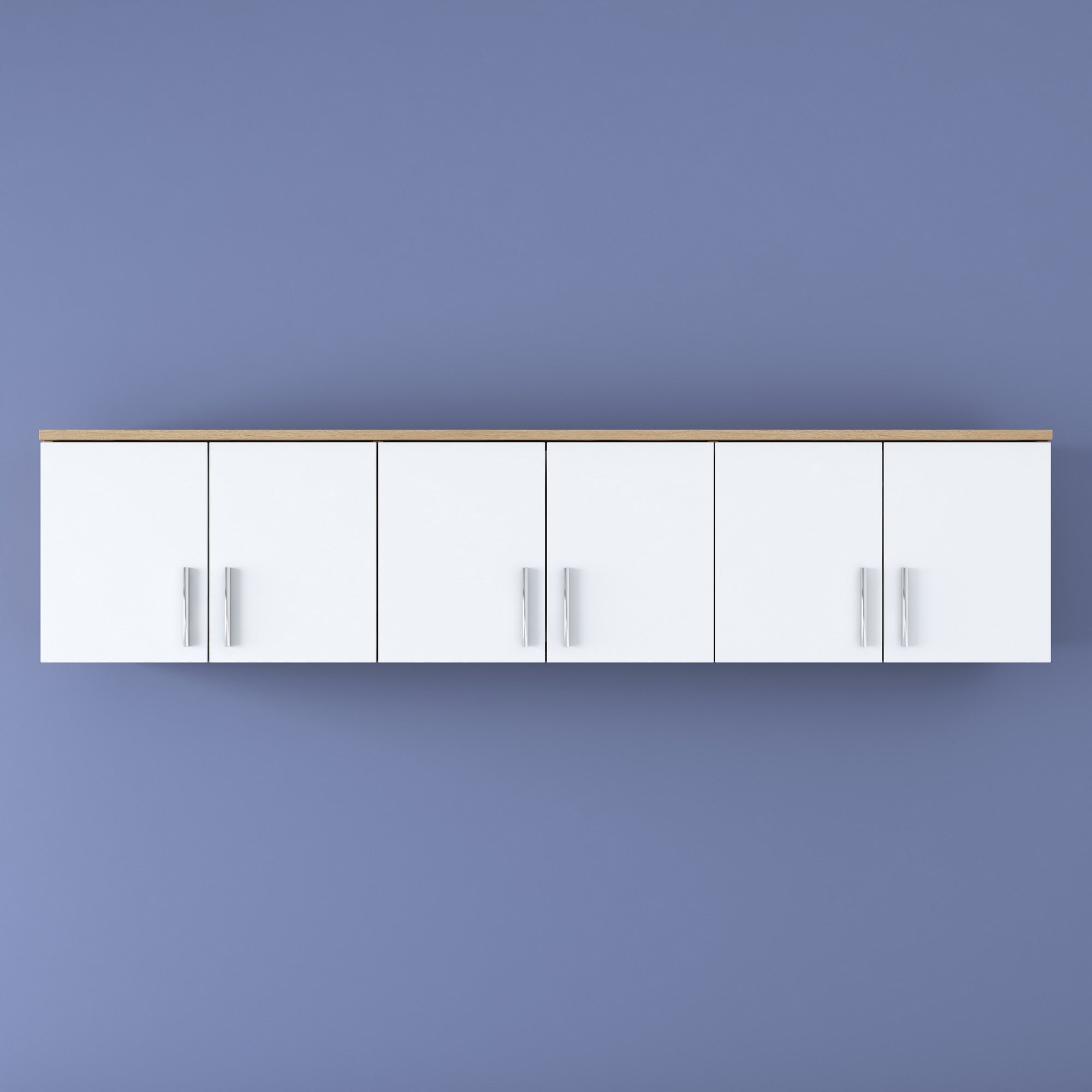 Prateleira de parede elegante, nogueira e branca, 180 x 41,4 x 37,5 cm | Aglomerado de qualidade E1 100% revestido com melamina, 18 mm de espessura | Perfeito para decoração moderna