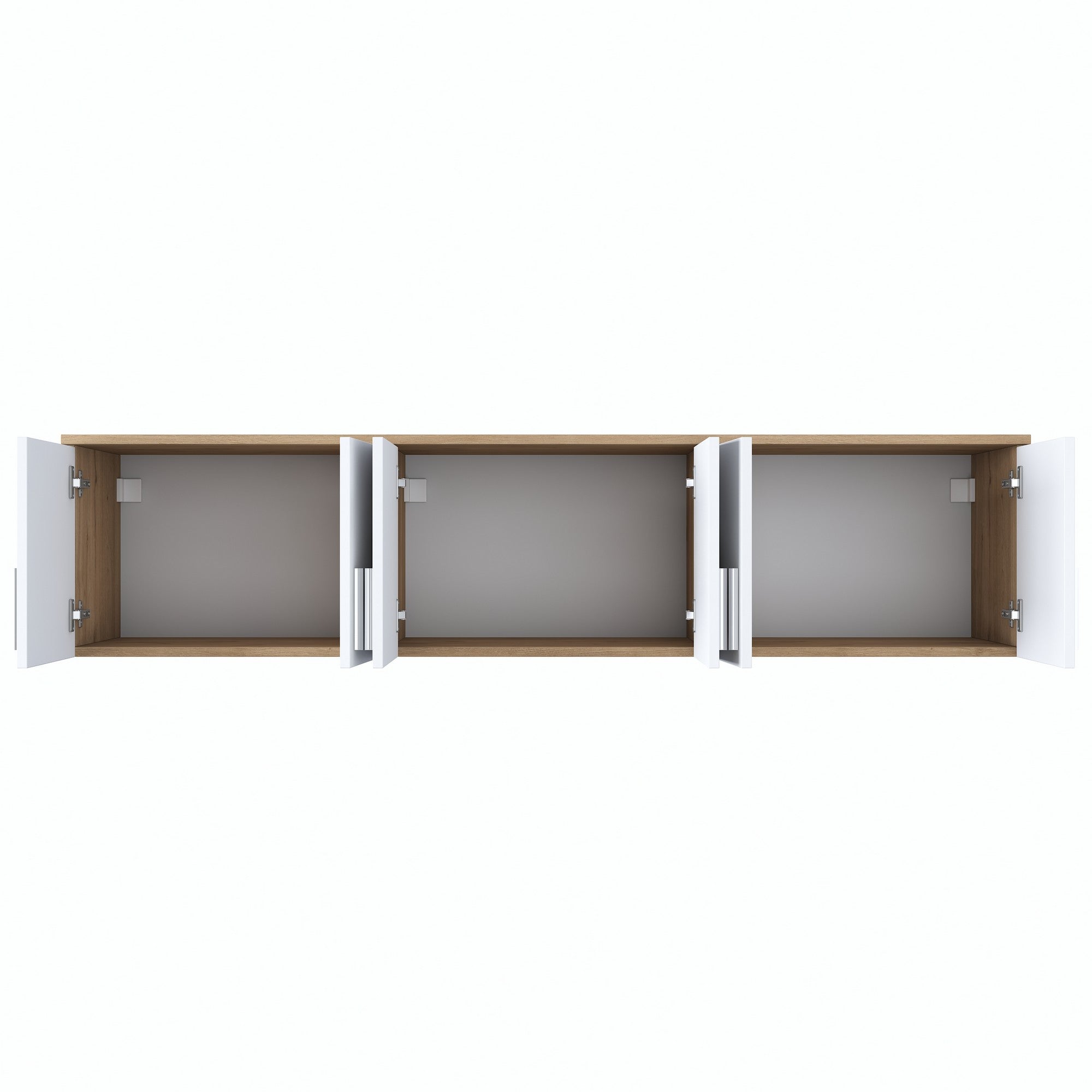 Prateleira de parede elegante, nogueira e branca, 180 x 41,4 x 37,5 cm | Aglomerado de qualidade E1 100% revestido com melamina, 18 mm de espessura | Perfeito para decoração moderna