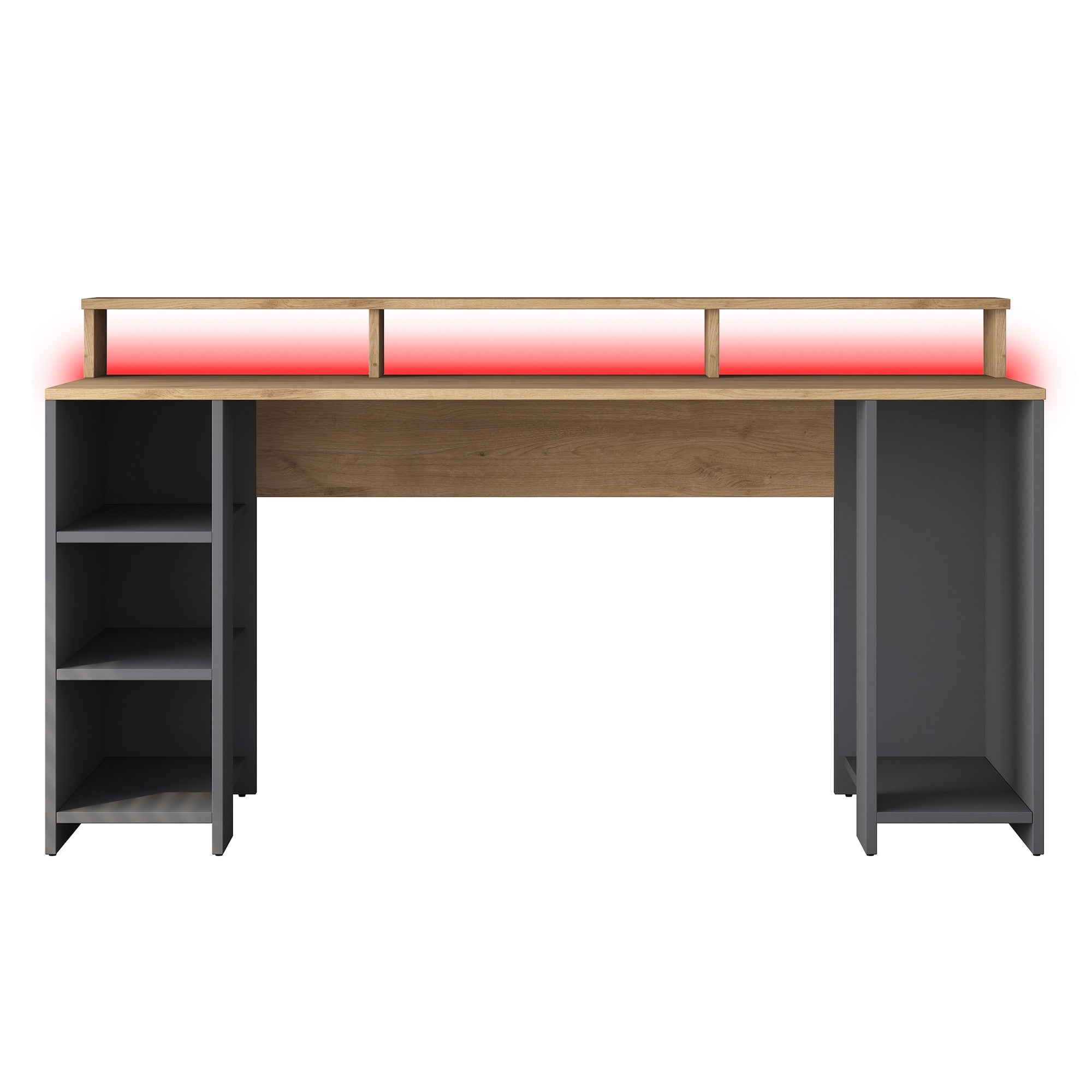 Secretária de Estudo – 160 x 89,5 x 55 cm – Nogueira e Antracite – Aglomerado