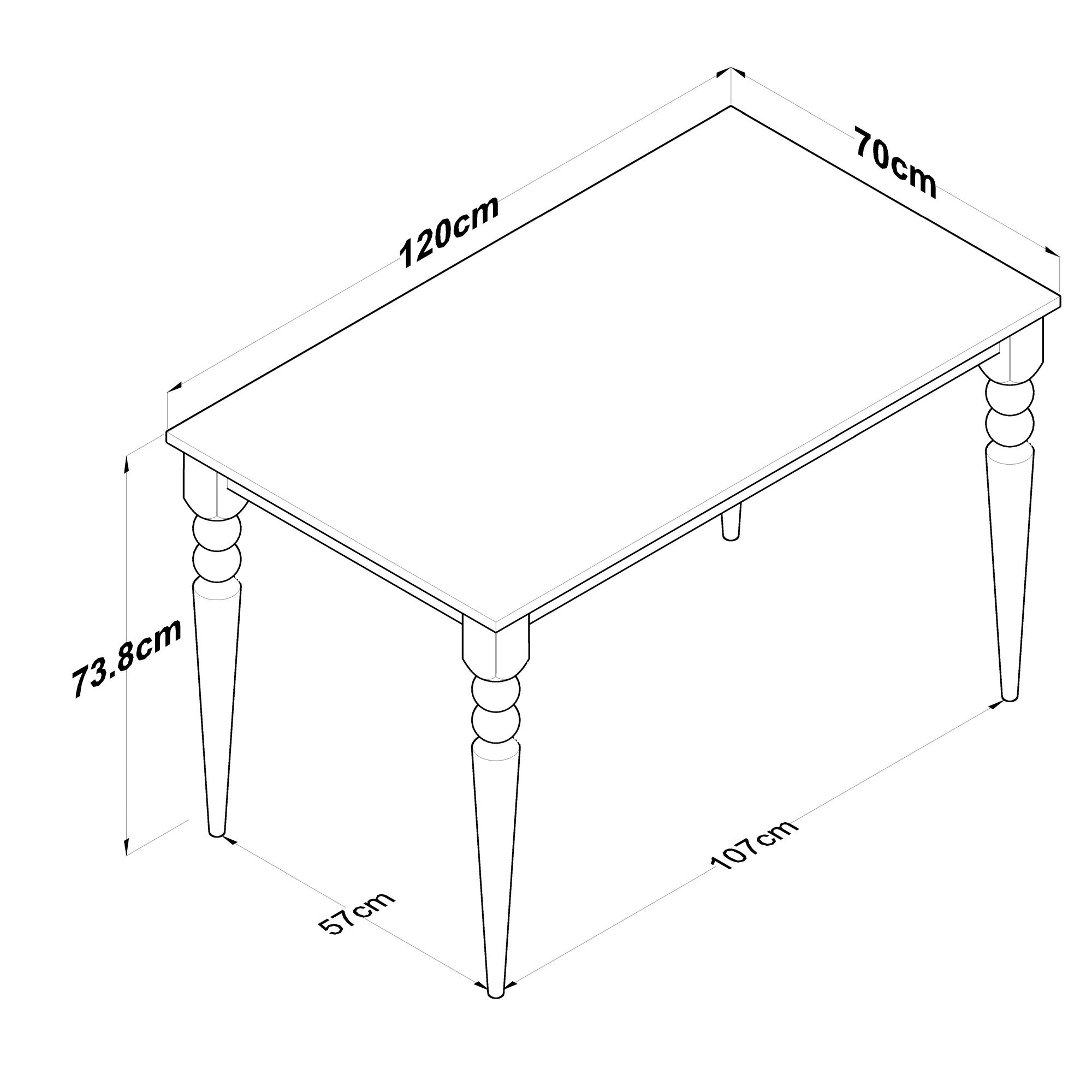 Mesa de Jantar Elegante em Nogueira e Branco, 120 cm x 73,8 cm x 70 cm | Aglomerado 100% Melamina E1 de Qualidade, 18 mm de Espessura | Perfeita para Salas de Jantar Modernas
