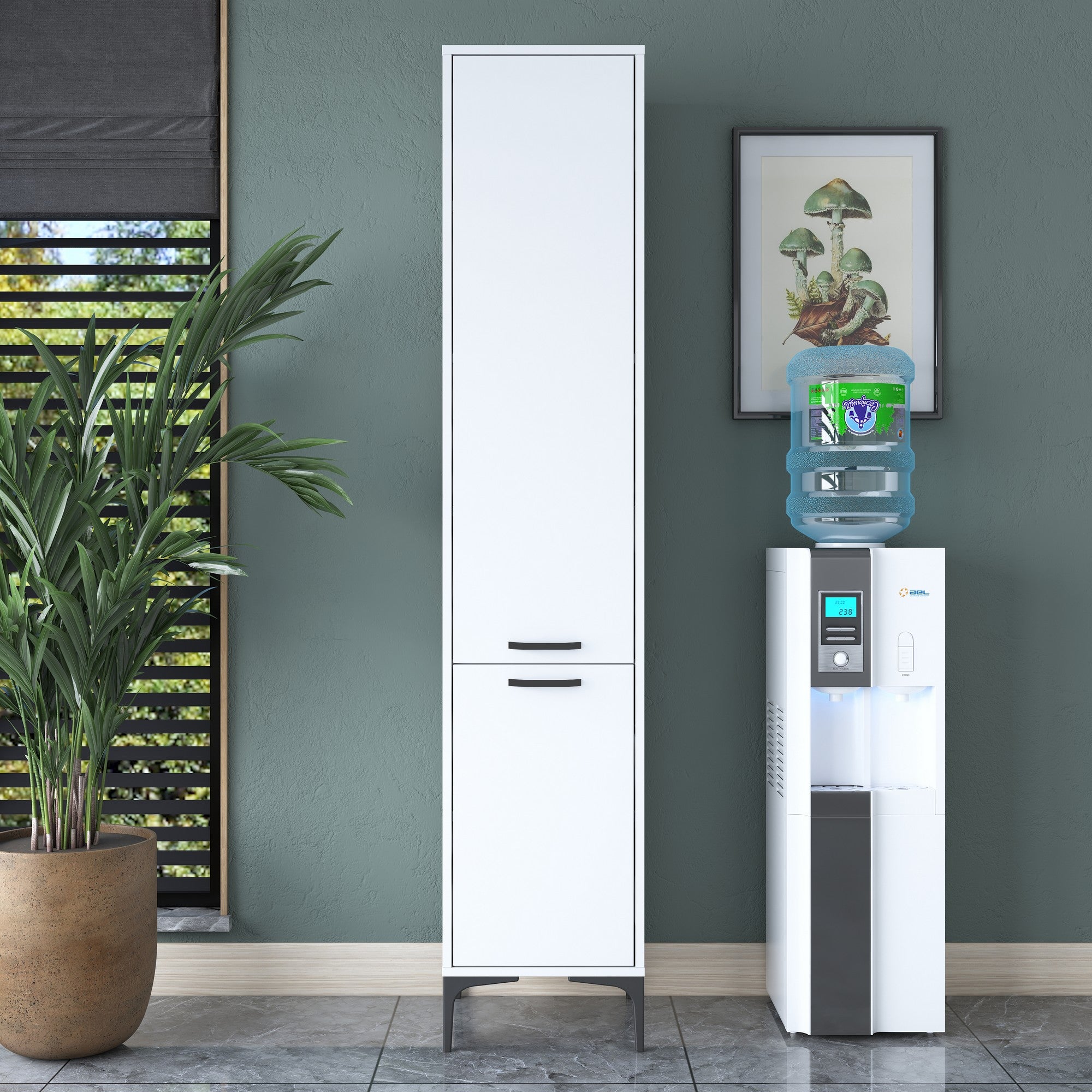 Armário multifuncional elegante – 40 x 198,6 x 40 cm – Branco – Aglomerado de qualidade E1