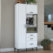 Armário multifuncional – 90 x 40 x 198,6 cm – Branco – Aglomerado de qualidade E1 revestido com melamina