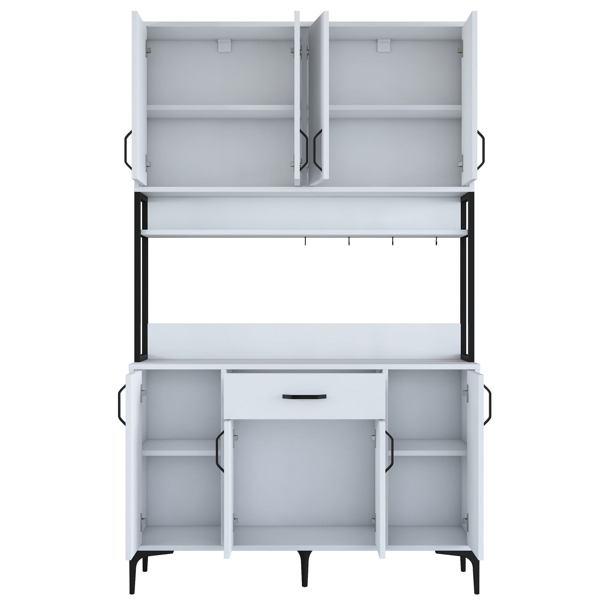 Armário multifuncional – 120 x 198,6 x 40 cm – Branco – 100% aglomerado de qualidade E1