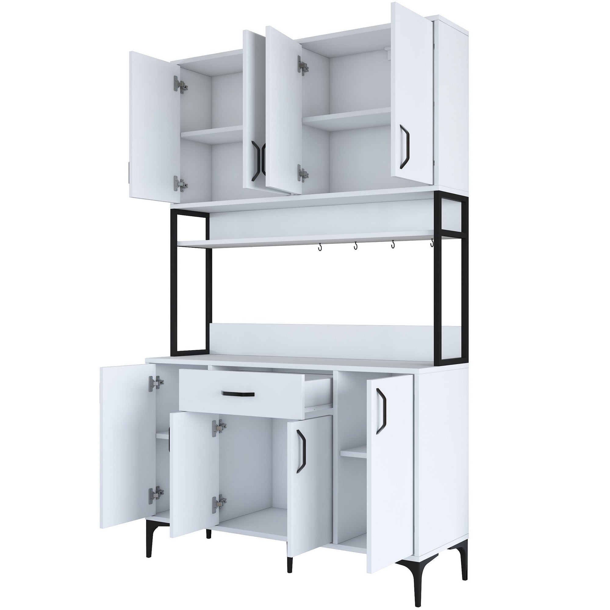 Armário multifuncional – 120 x 198,6 x 40 cm – Branco – 100% aglomerado de qualidade E1