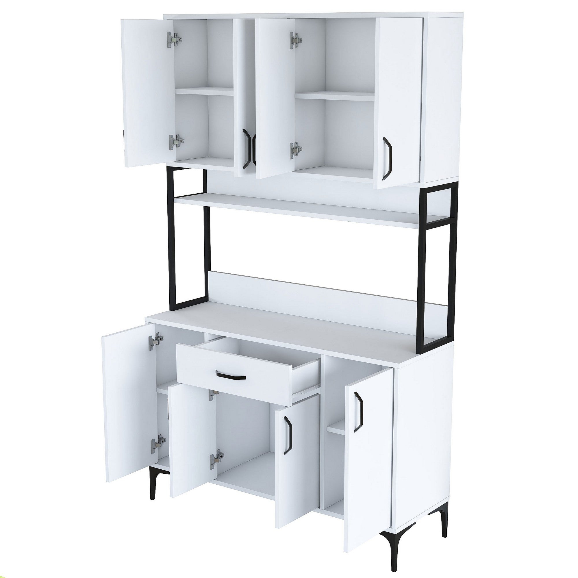 Armário multifuncional – 120 x 198,6 x 40 cm – Branco – 100% aglomerado de qualidade E1