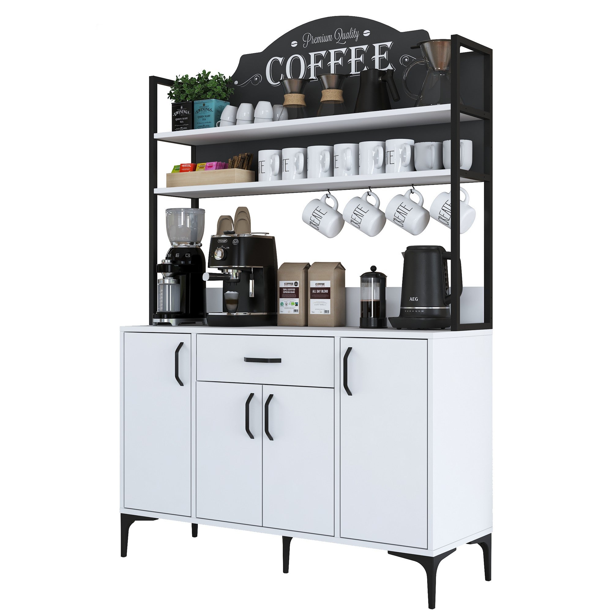 Armário multifuncional – 120 x 183,6 x 40 cm – Branco – Aglomerado