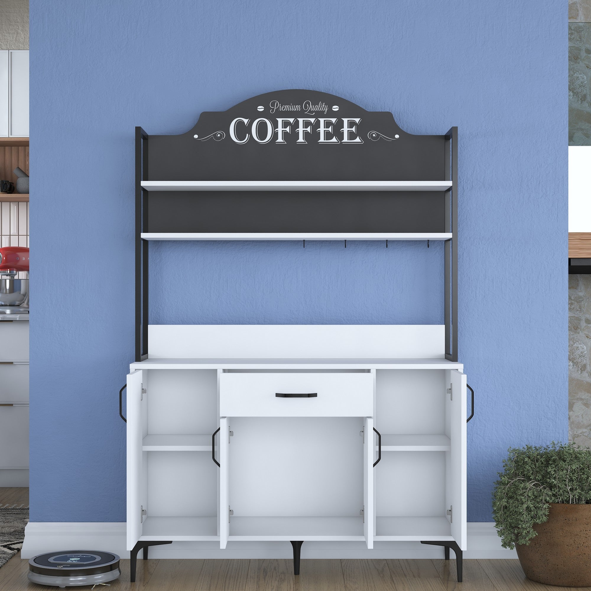 Armário multifuncional – 120 x 183,6 x 40 cm – Branco – Aglomerado