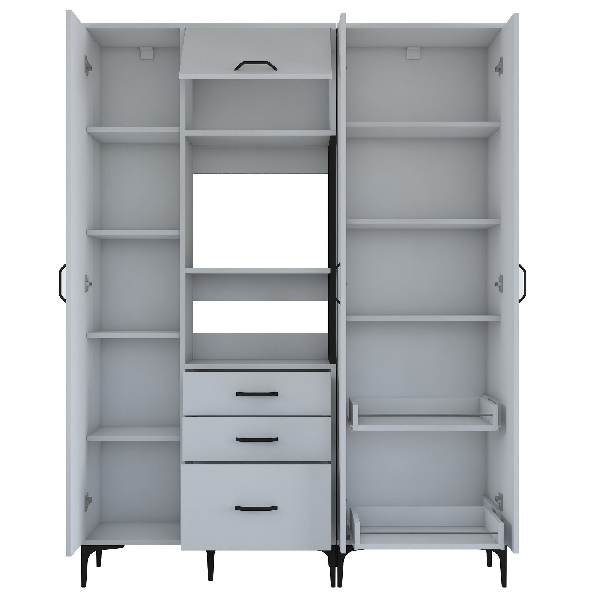 Armário multifuncional – 150 x 198,6 x 40 cm – Branco – Aglomerado